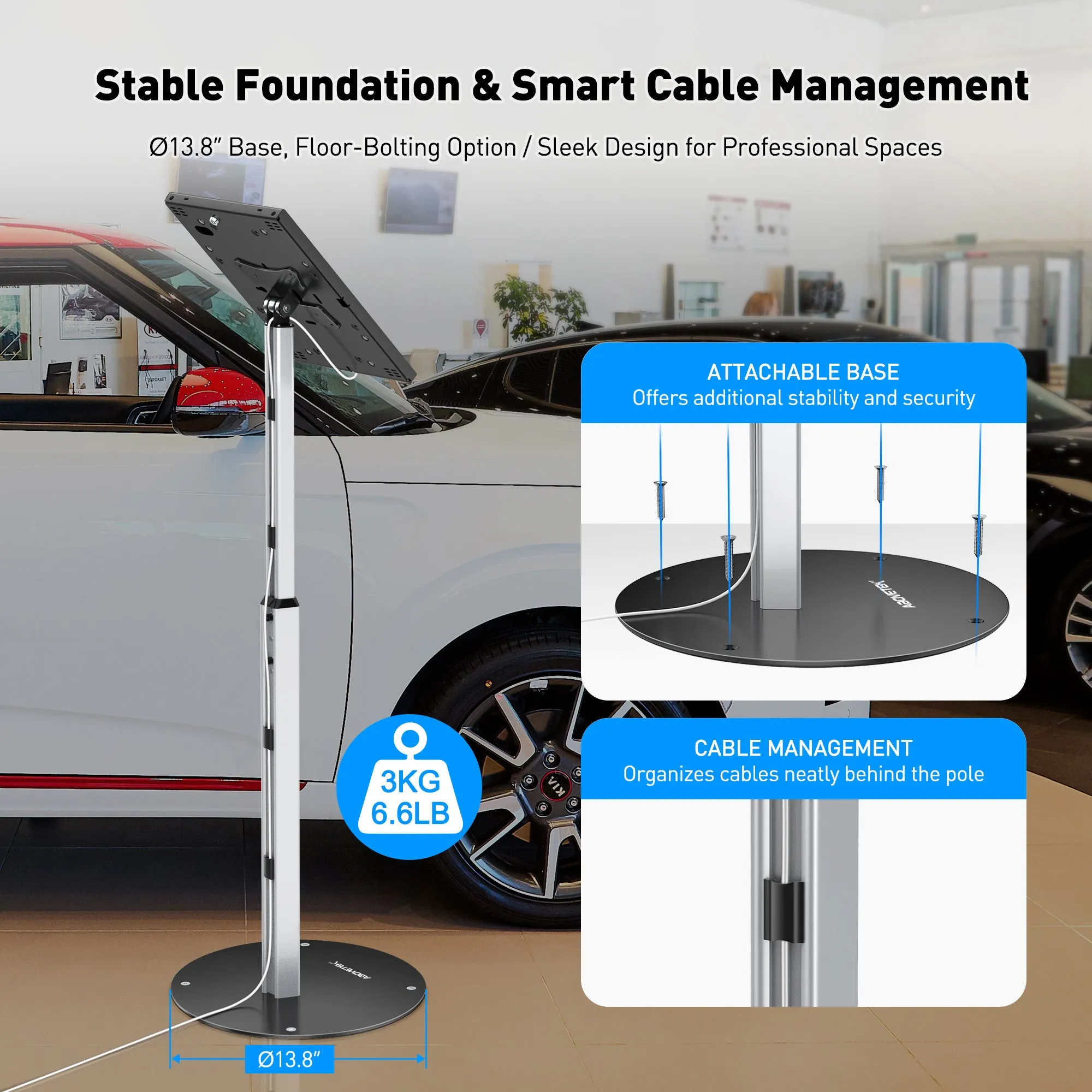 AboveTEK Anti-Theft Tablet Kiosk Floor Stand (TH-618)