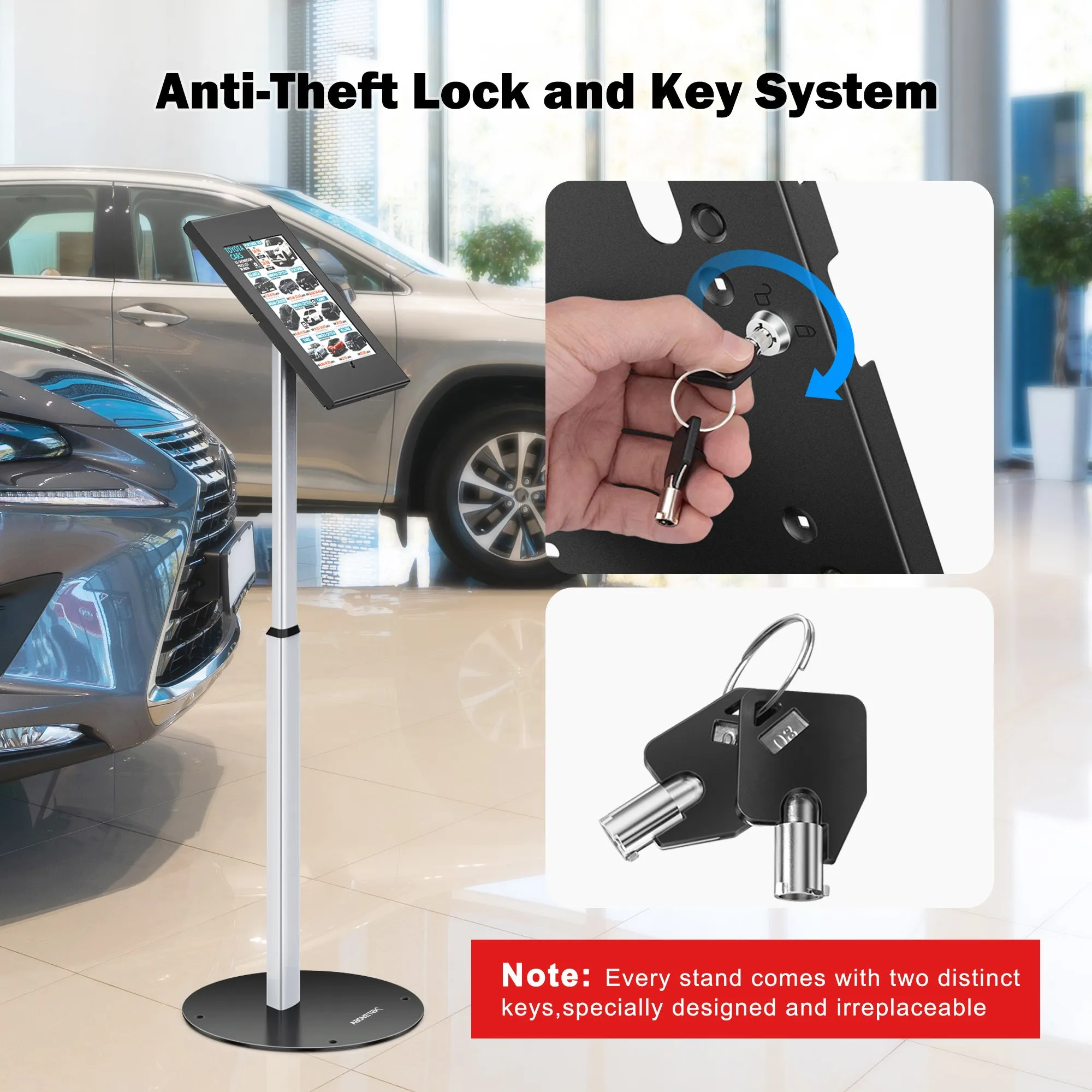 AboveTEK Anti-Theft Tablet Kiosk Floor Stand (TH-618)