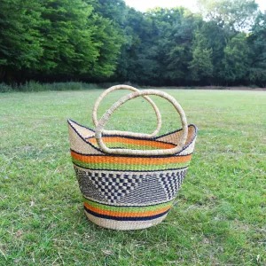 African Straw Basket - U Shopper Basket USB013
