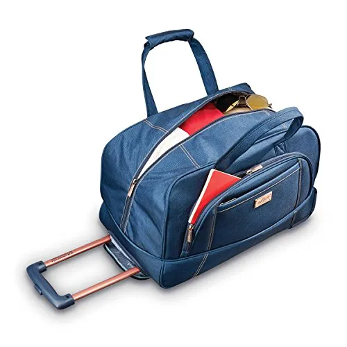 American Tourister Belle Voyage Wheeled Duffel 20 Rolling Duffel, Blue Denim