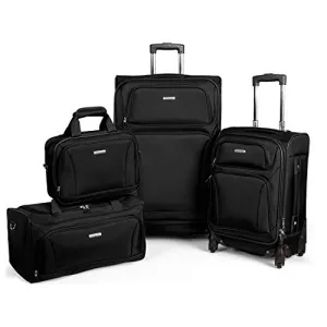 American Tourister Premium 4 Piece Lightweight Set (20" & 28" Spinners   Duffel & Boarding) (Black)