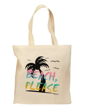 Beach Please - Summer Colors with Palm Trees Grocery Tote Bag