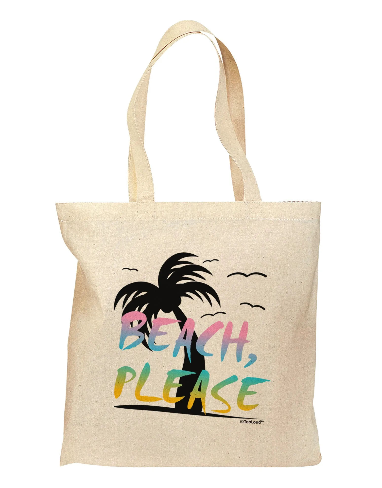 Beach Please - Summer Colors with Palm Trees Grocery Tote Bag