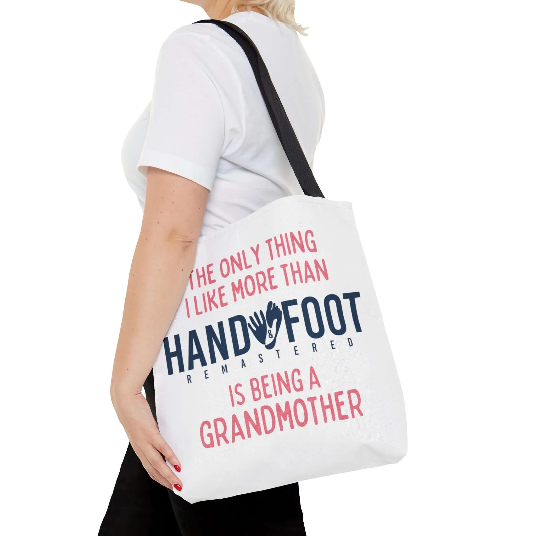 Being a Grandmother Hand & Foot Remastered Polyester Tote Bag - 2 Sizes