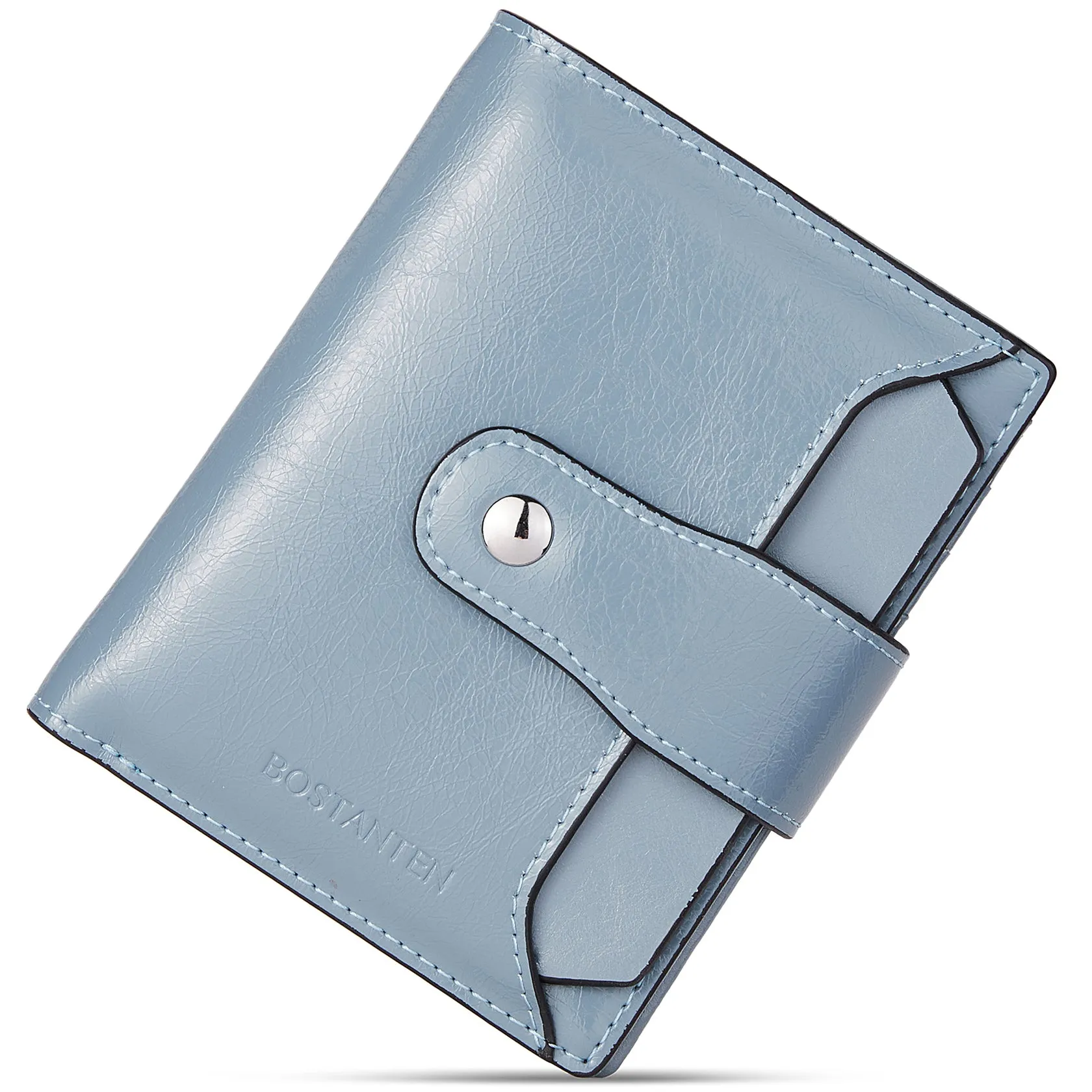 BOSTANTEN Women Leather Wallet RFID Blocking Small Bifold Zipper Pocket Wallet Card Case Purse with ID Window