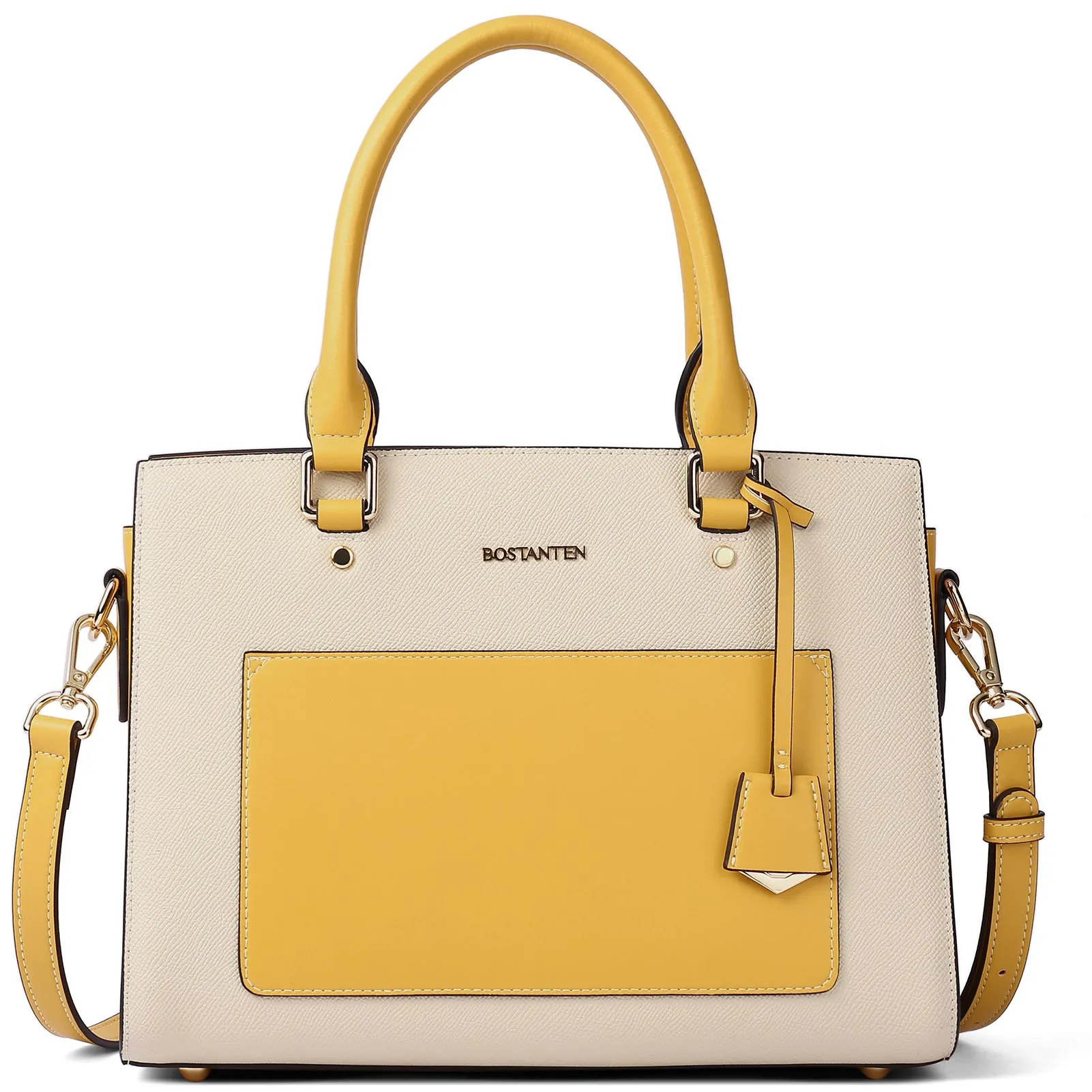 BOSTANTEN Women Top Handle Leather Tote Bag With Shoulder Strap