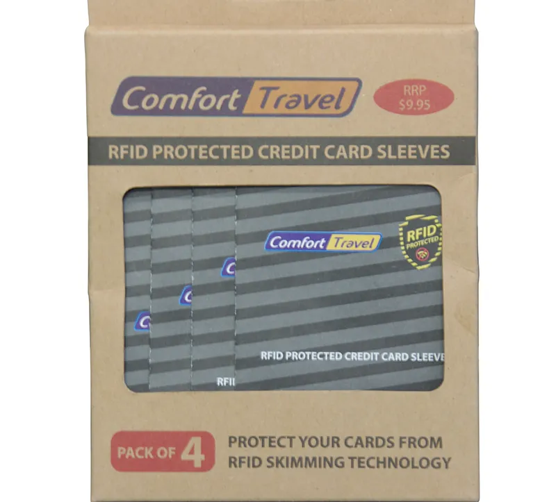 Comfort Travel - Credit Card RFID Protected Sleeves - Pack of 4