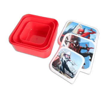 Danawares Spiderman Square Lunch Box Set, 3 Units