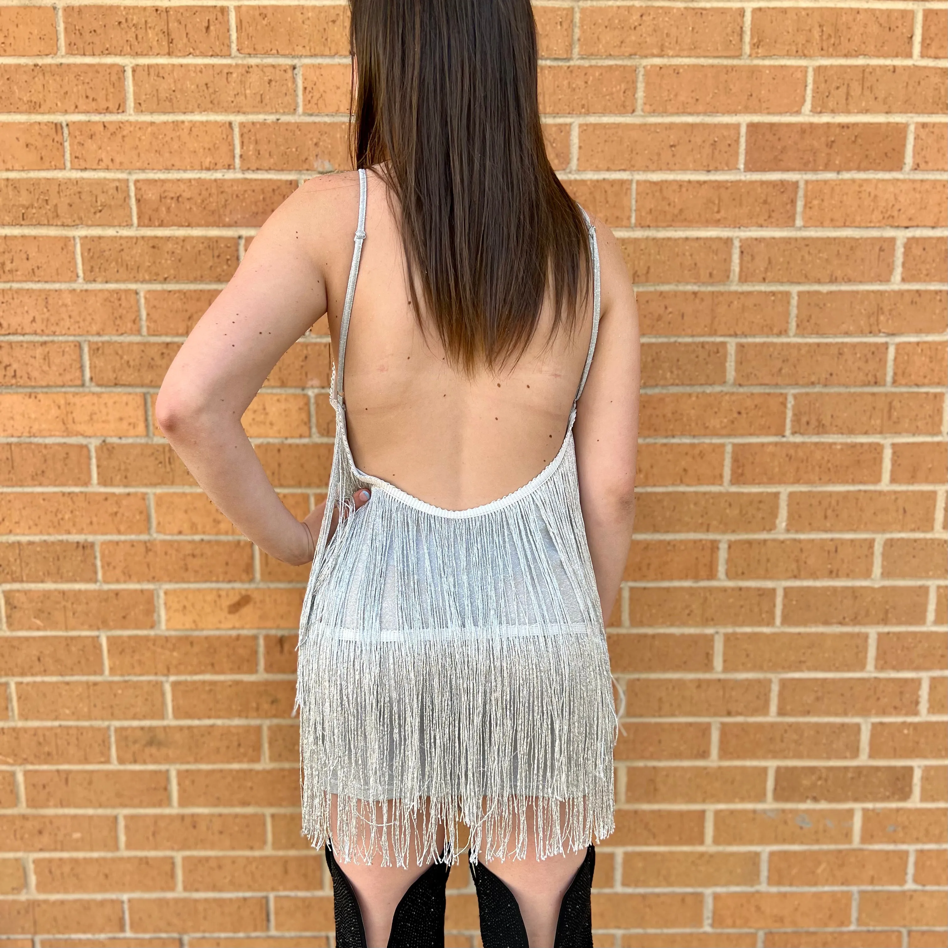 Fringe Tassel Backless Dress*