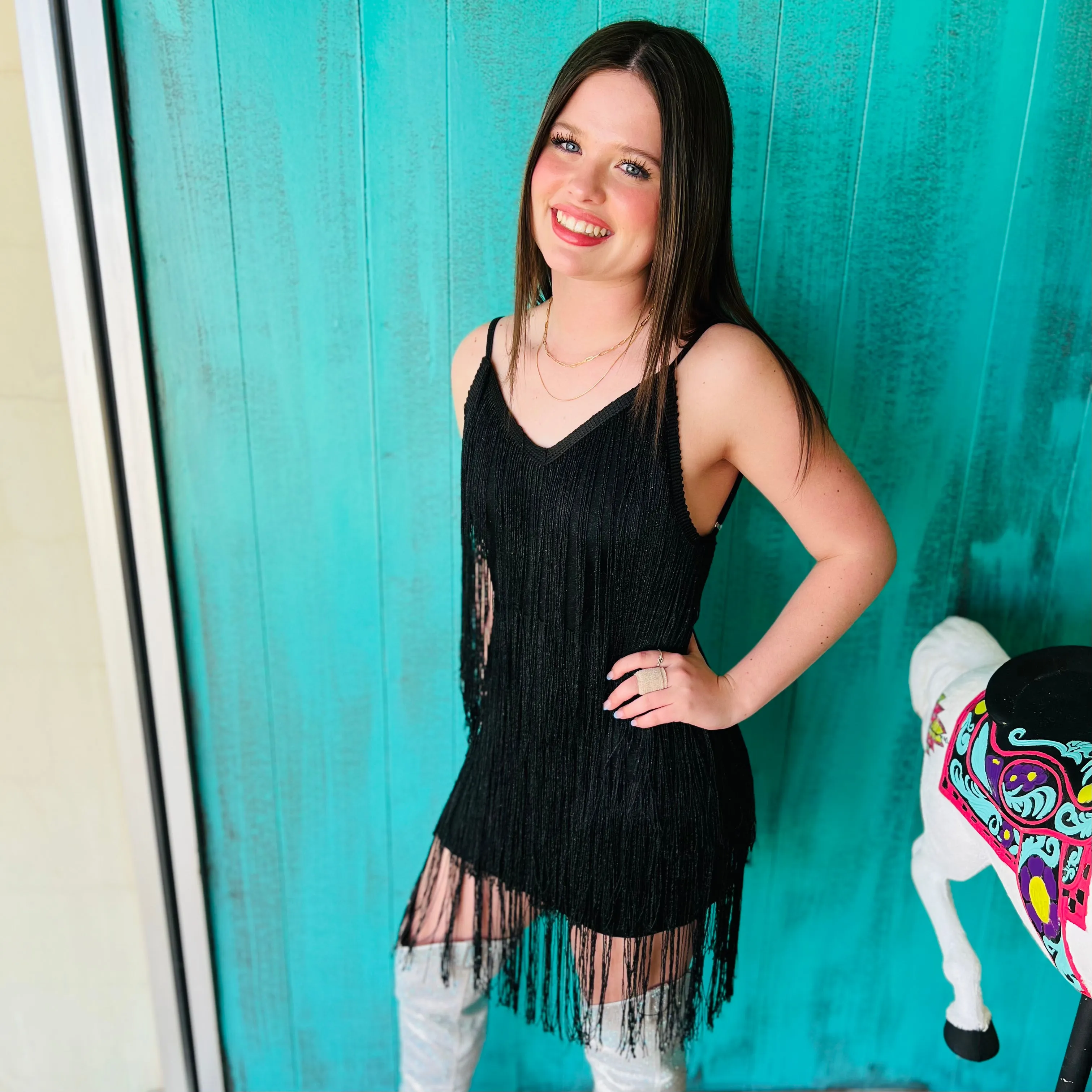 Fringe Tassel Backless Dress*