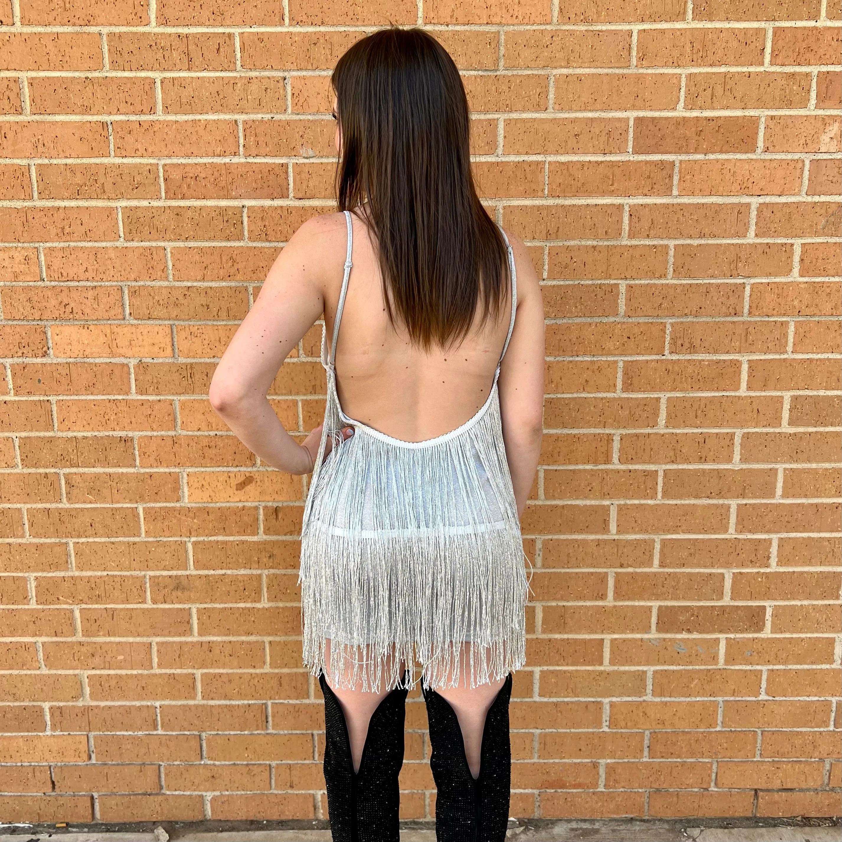 Fringe Tassel Backless Dress*