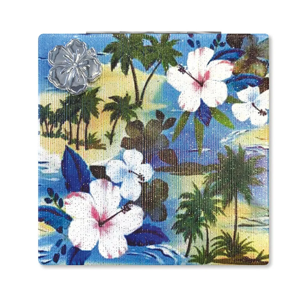 Hibiscus Palm Compact Mirror