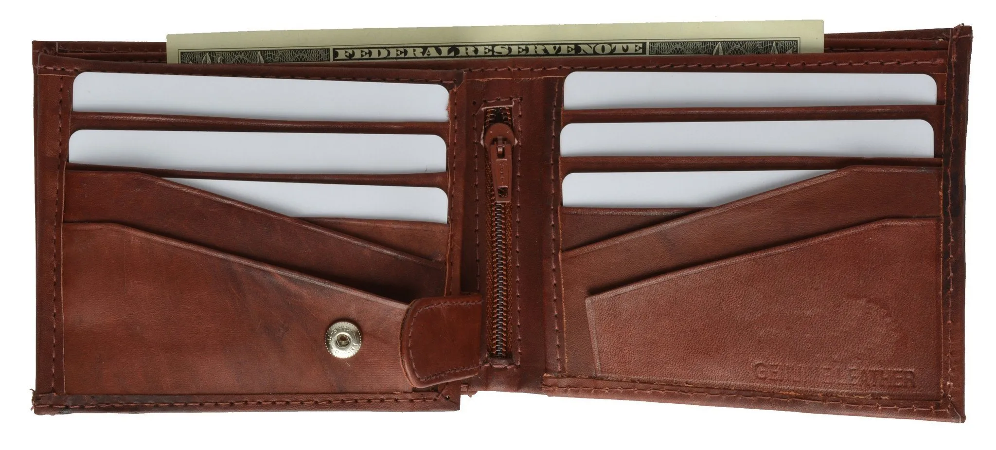 Leather Bi-Fold Wallet -Tan