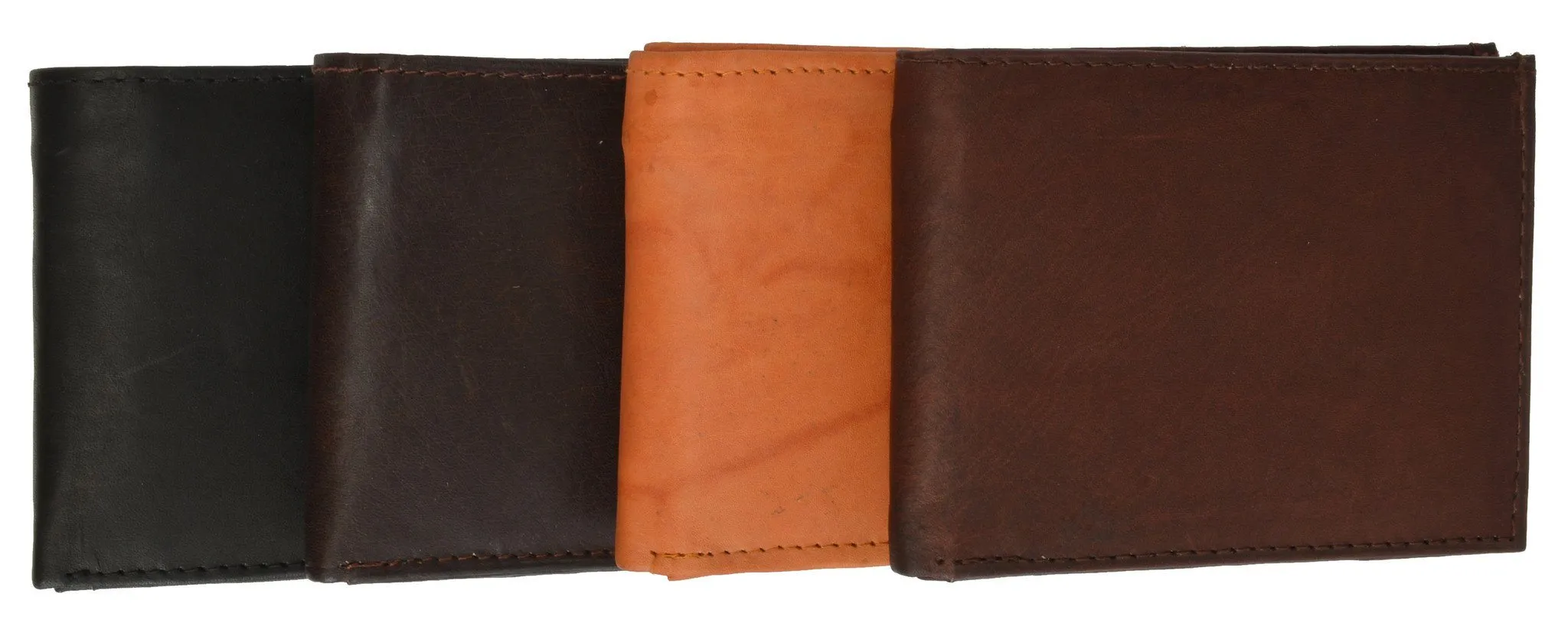 Leather Bi-Fold Wallet -Tan