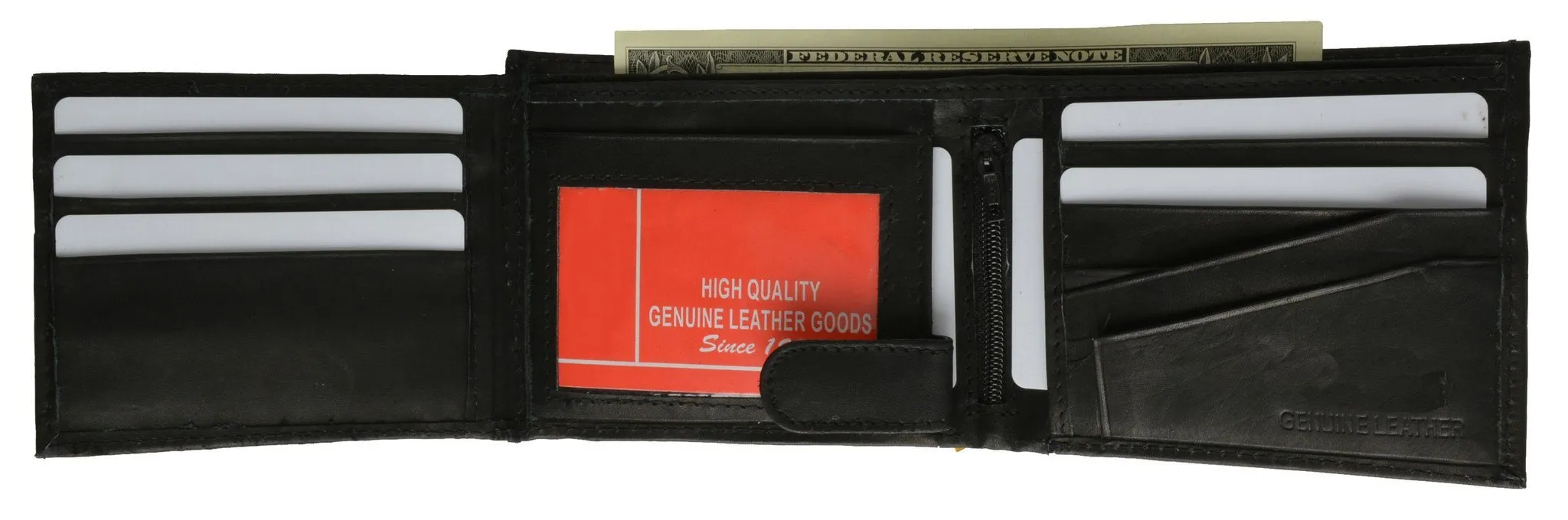 Leather Bi-Fold Wallet -Tan
