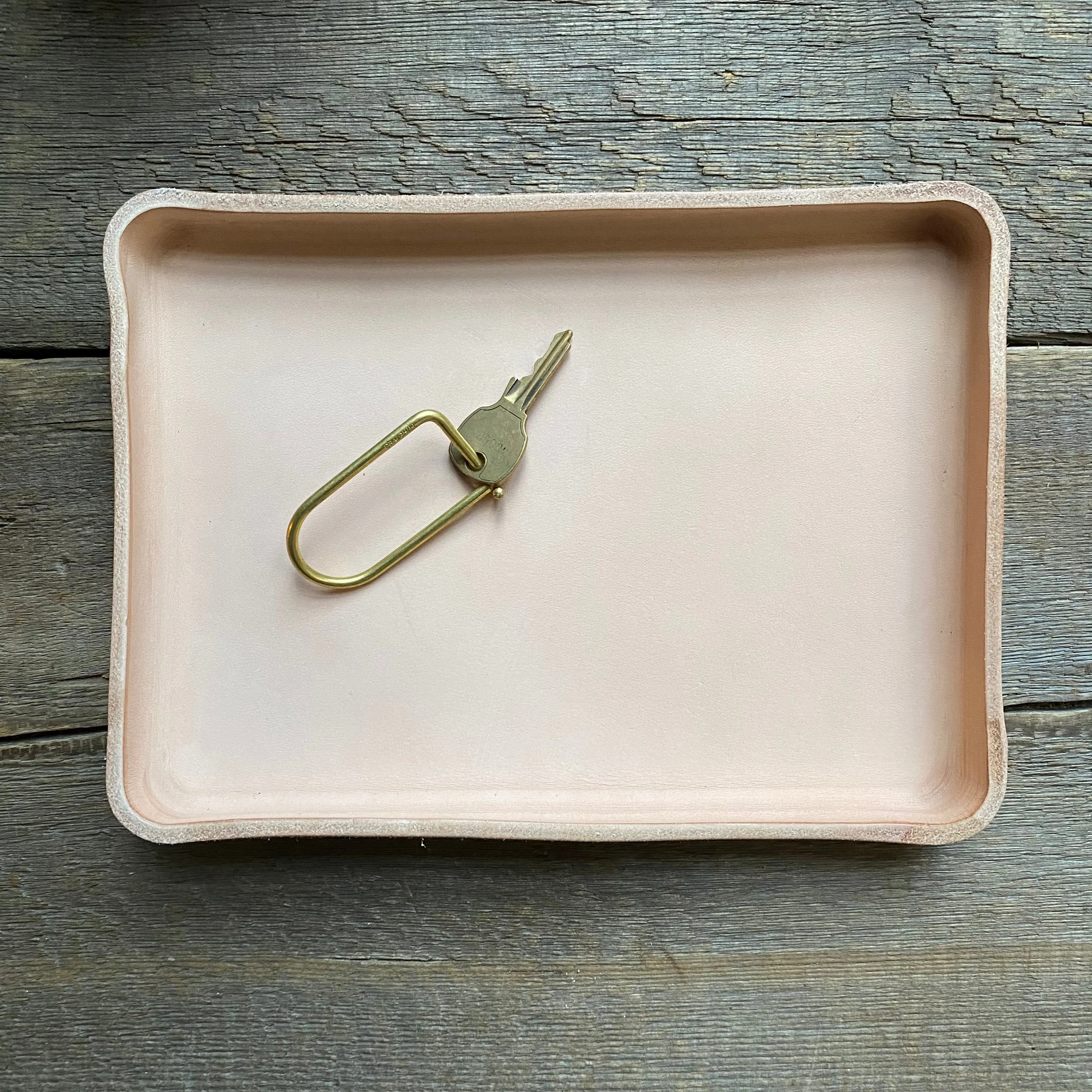 Leather Valet Catchall Trays, Natural