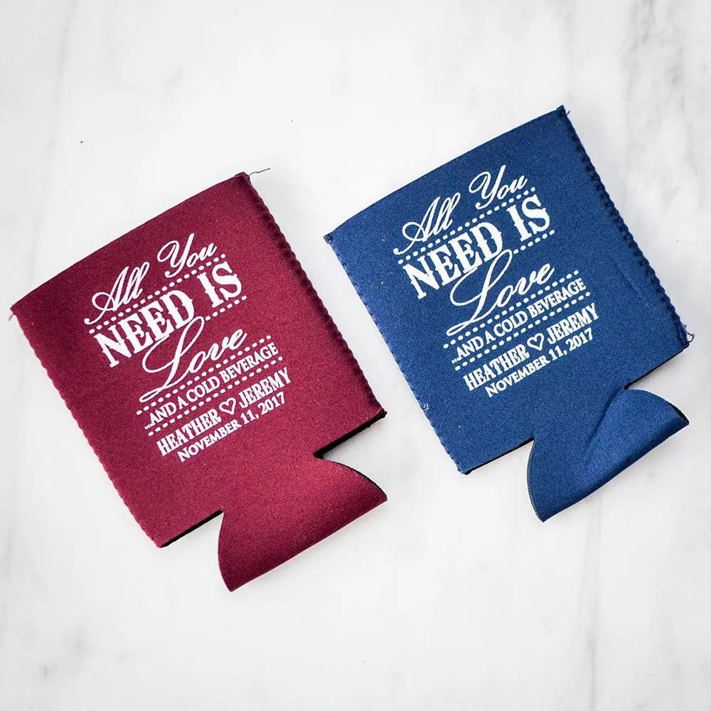 Monogrammed Neoprene Can Coolie Party Favors