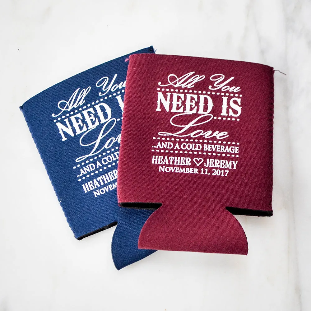 Monogrammed Neoprene Can Coolie Party Favors