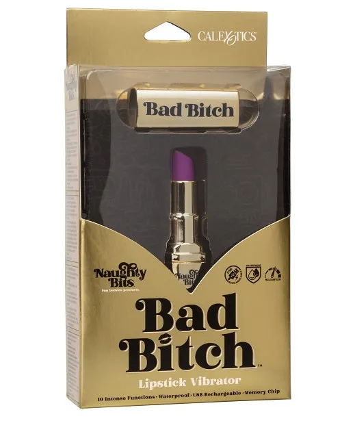 Naughty Bits Bad Bitch Lipstick Bullet Vibrator - Purple