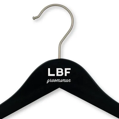 Personalized Black Wooden Groom Groomsmen Suit Hanger