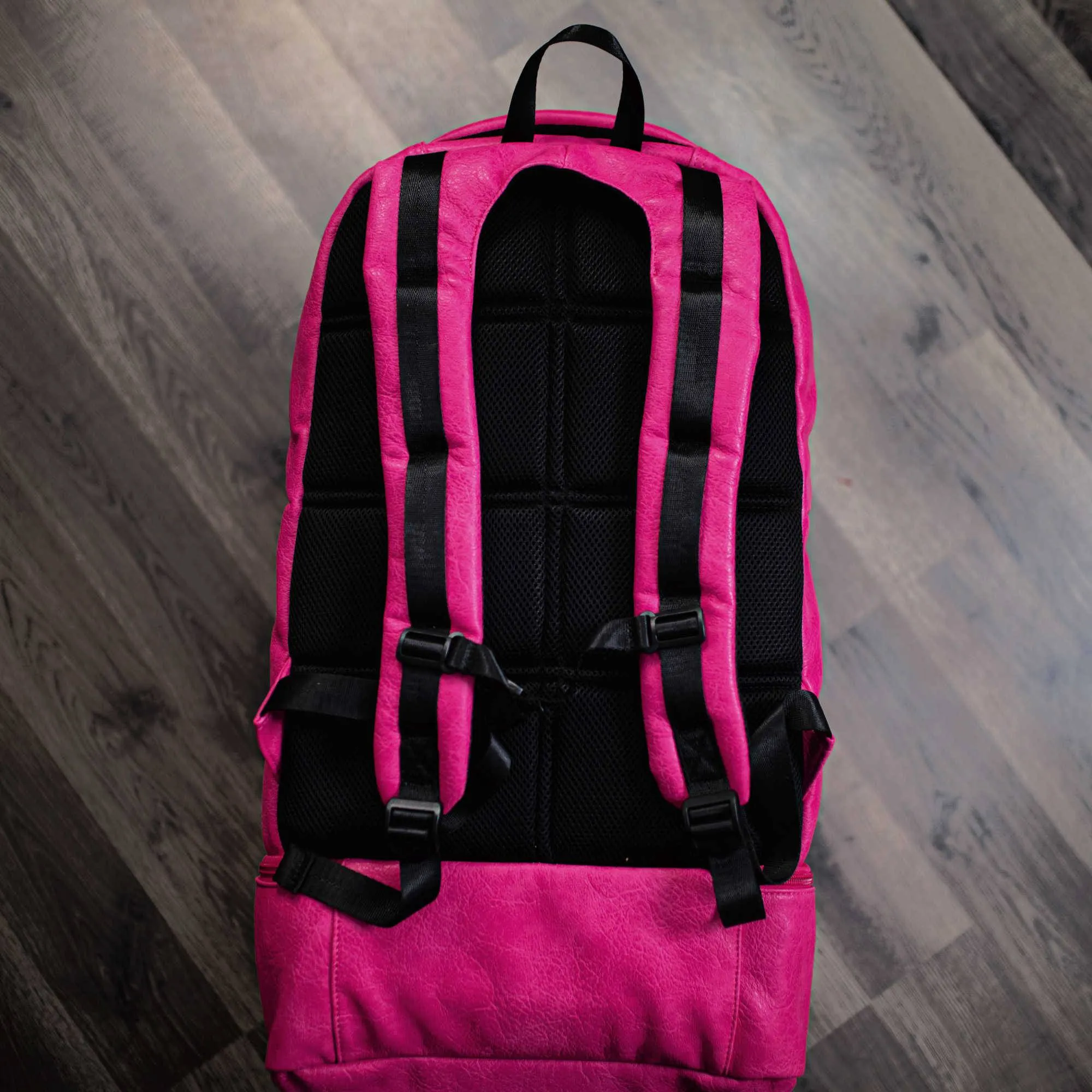 Pink Leather Luxury Carry-On Backpack (Patented Signature Design)