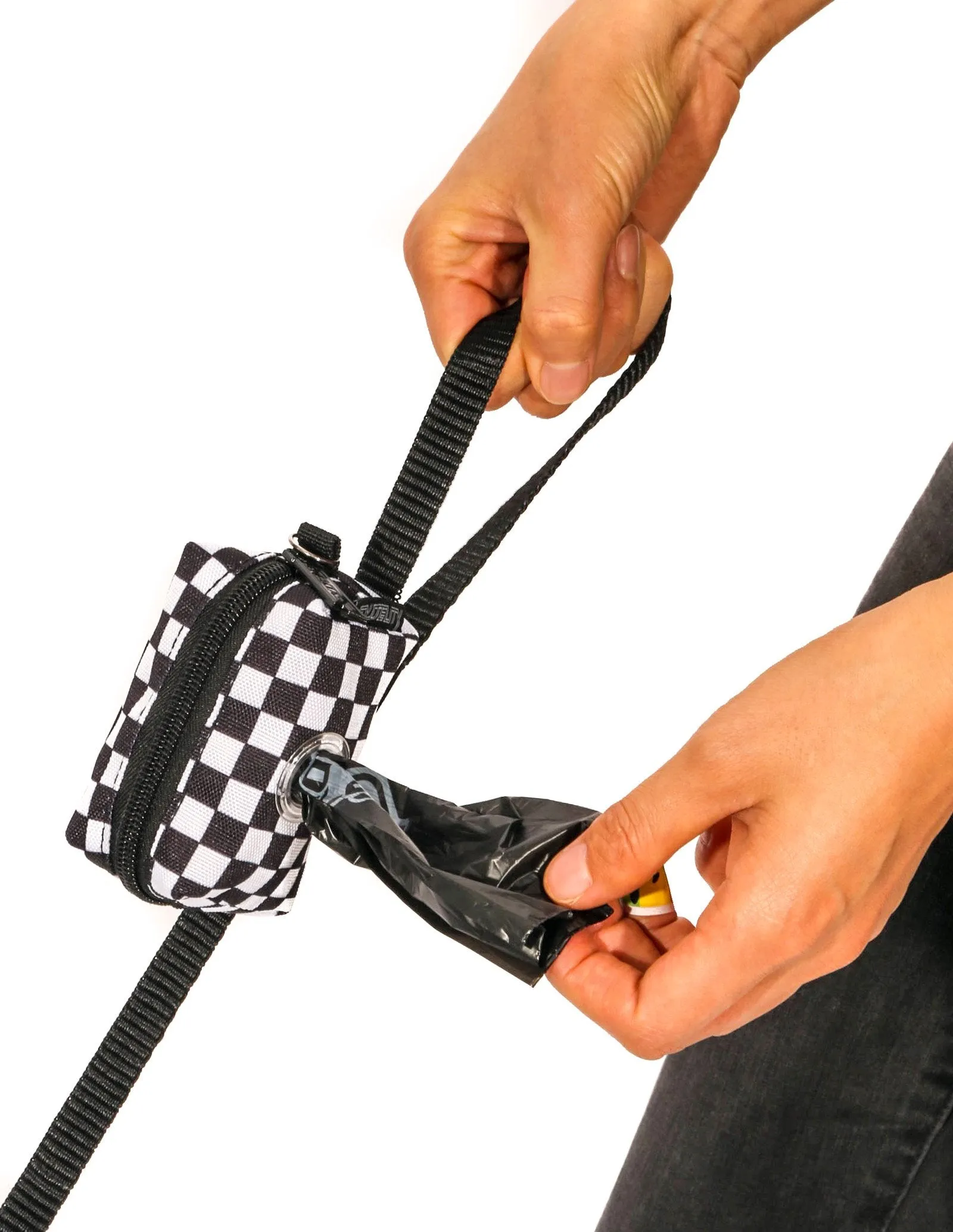 poopyCUTE | Cute Poop Bag Holder | INDY Check Black