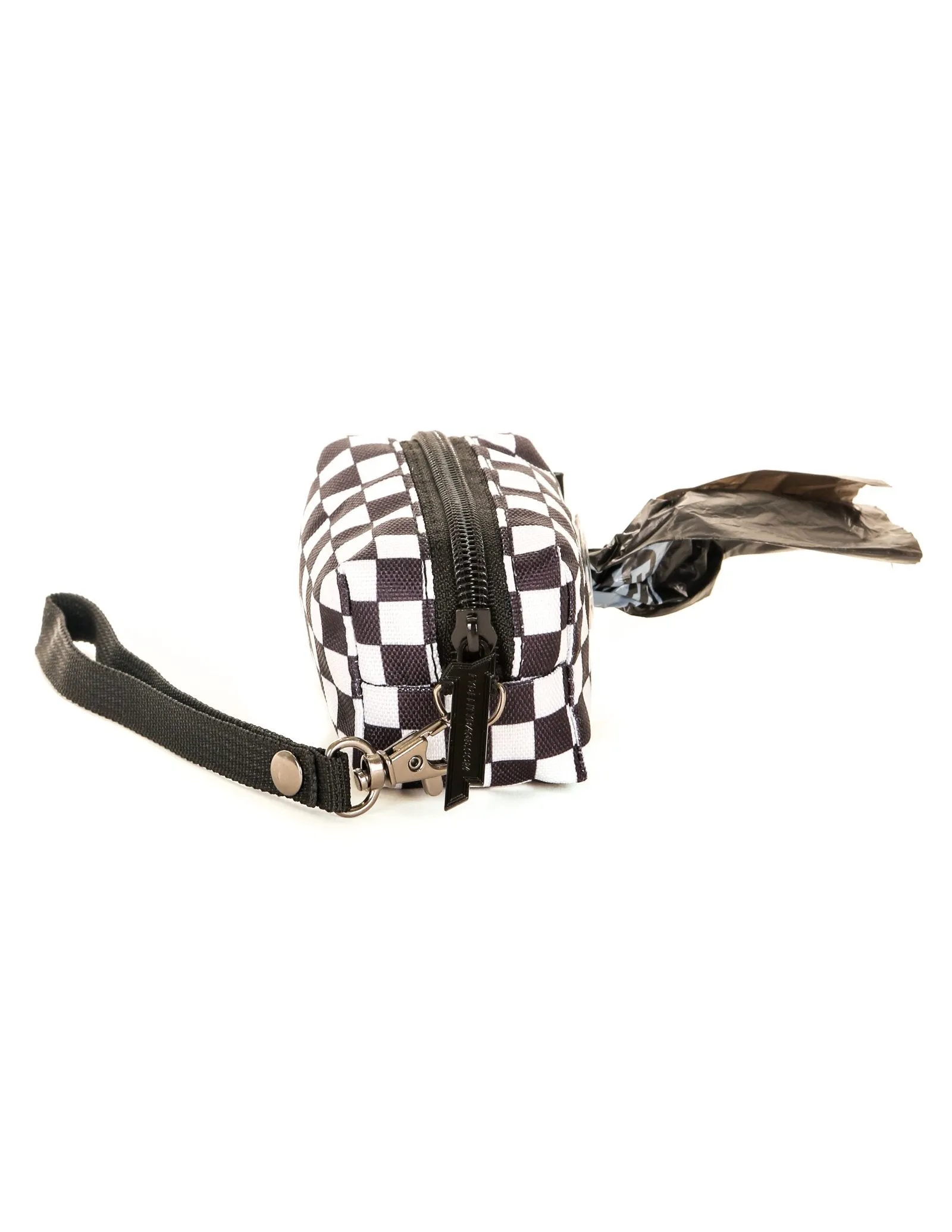 poopyCUTE | Cute Poop Bag Holder | INDY Check Black