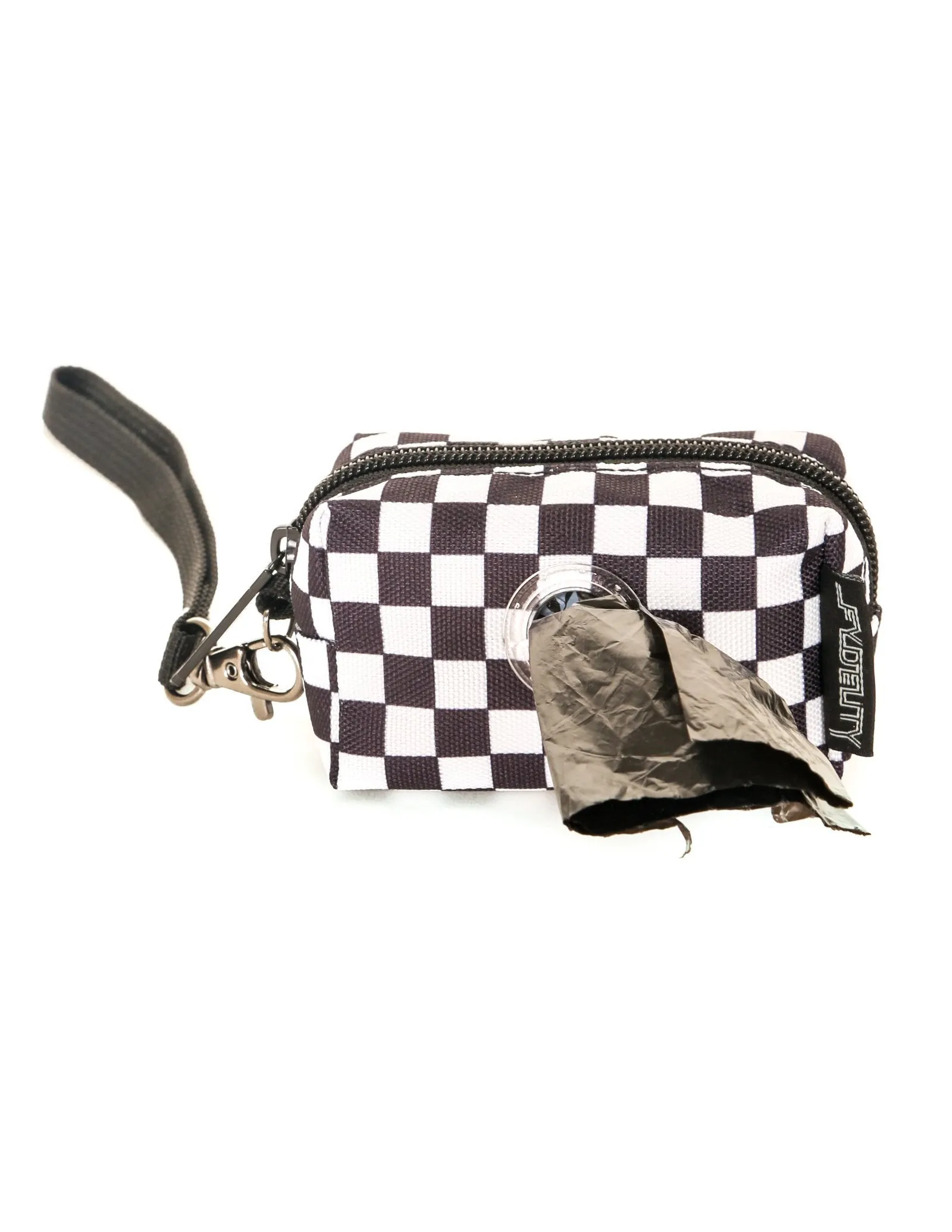 poopyCUTE | Cute Poop Bag Holder | INDY Check Black