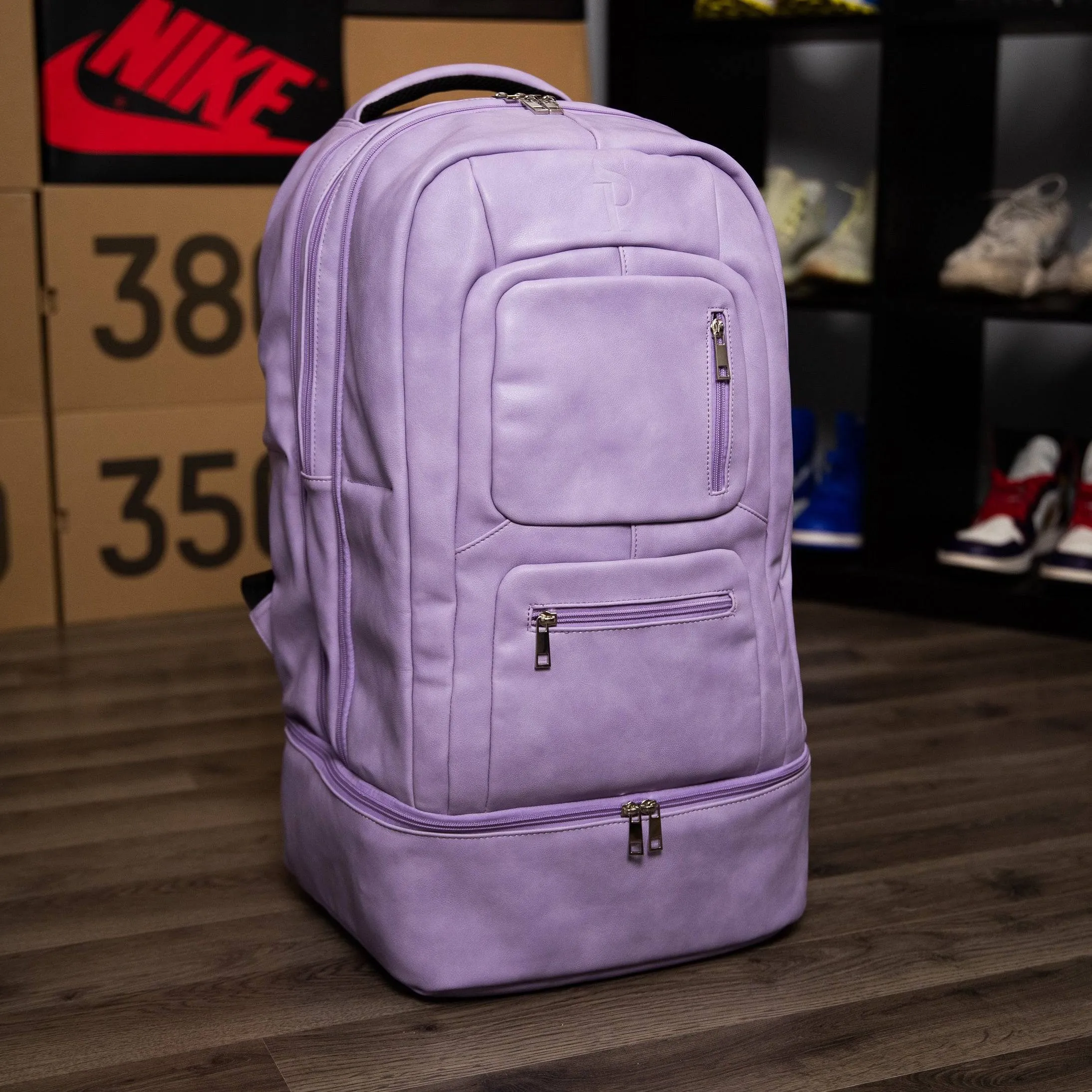Purple Leather Luxury Carry-On Bag (Patented Signature Design)