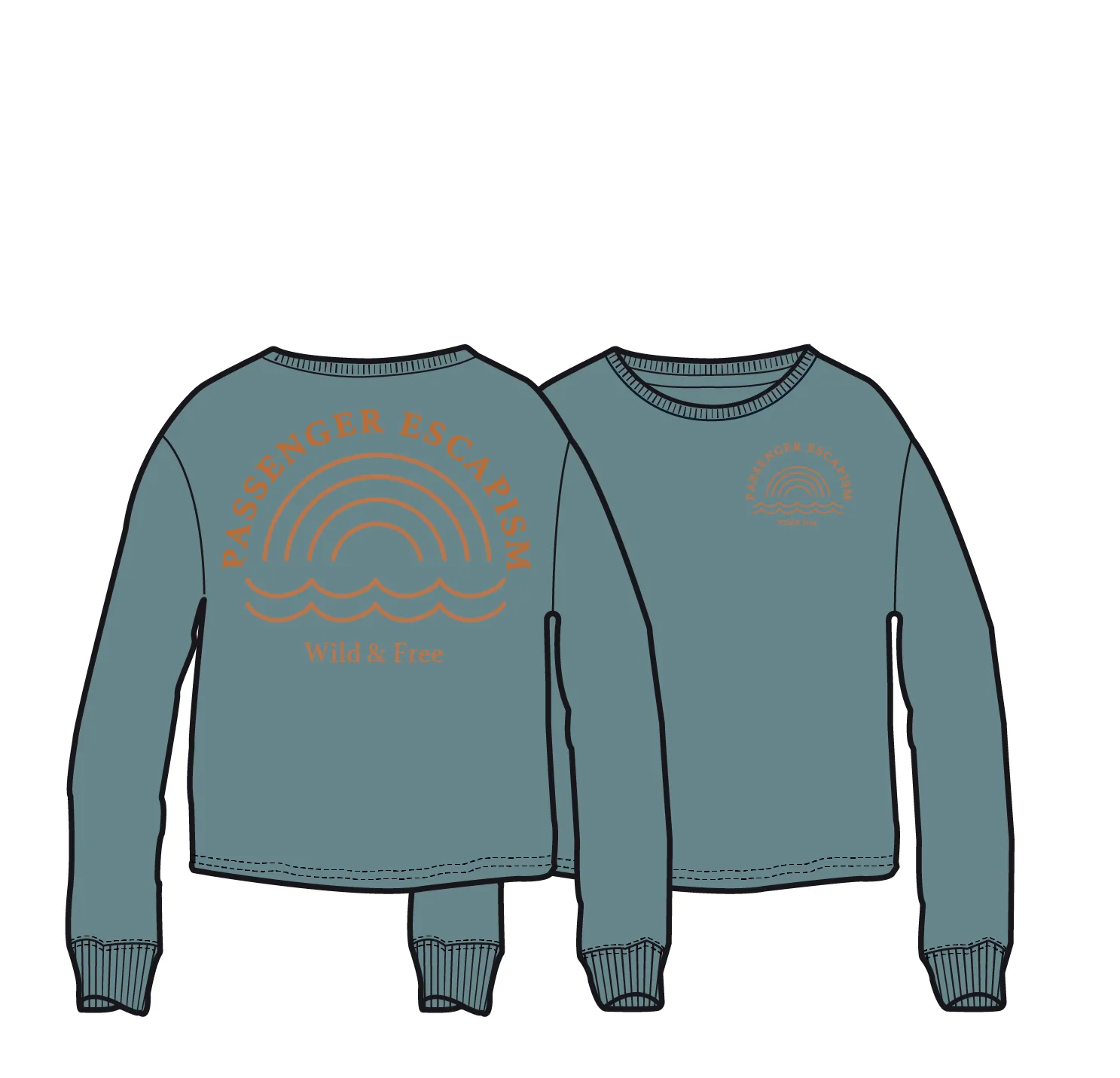 Rainbow Recycled Cotton Oversized Sweatshirt - Arctic