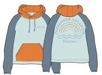 Rainbow Recycled Polar Fleece Hoodie - Blue Glass