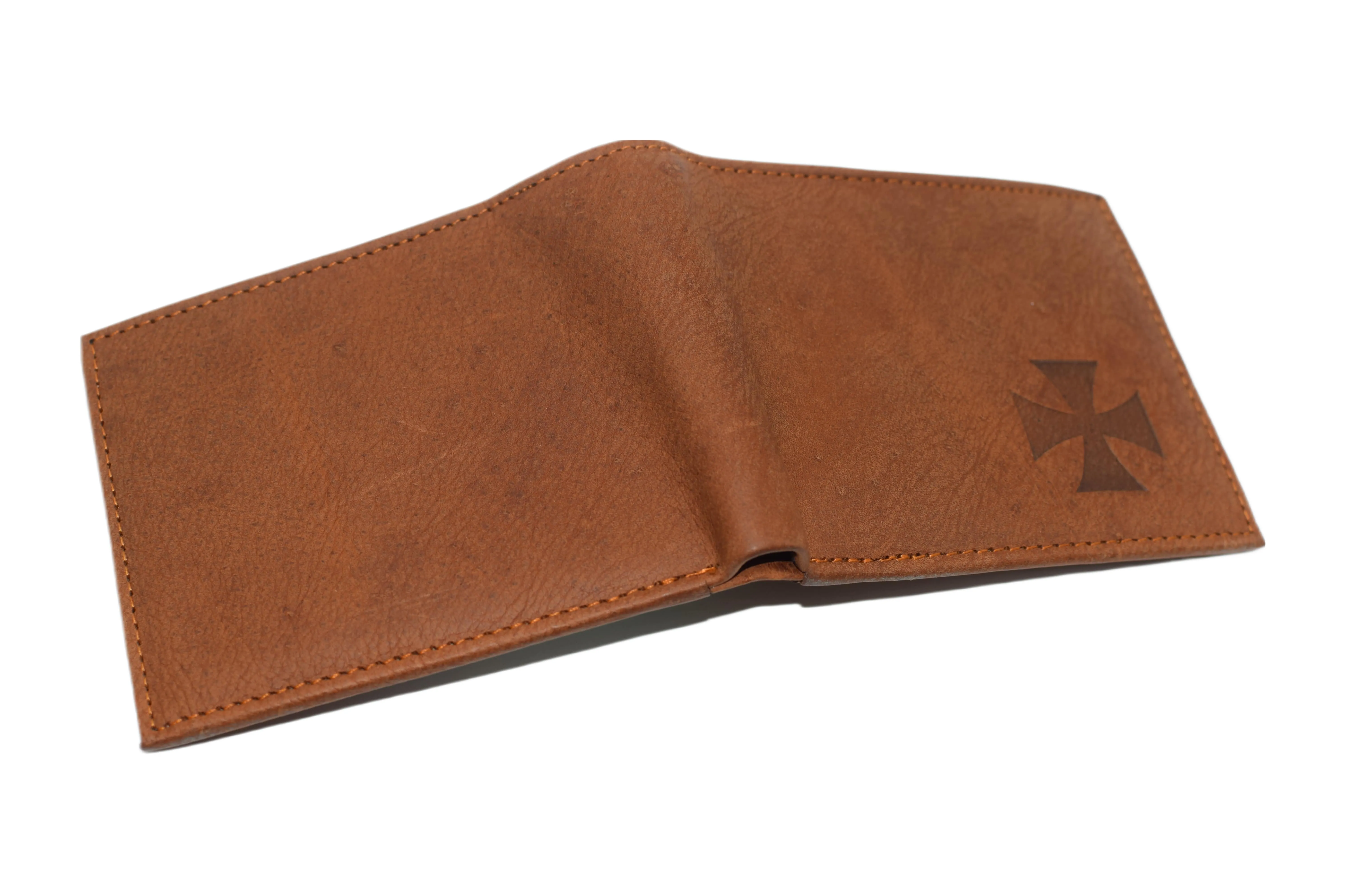 RFID53NUTN Real Genuine Leather RFID Blocking Wallets Mens Wallet Bifold Classic Engraved Logos