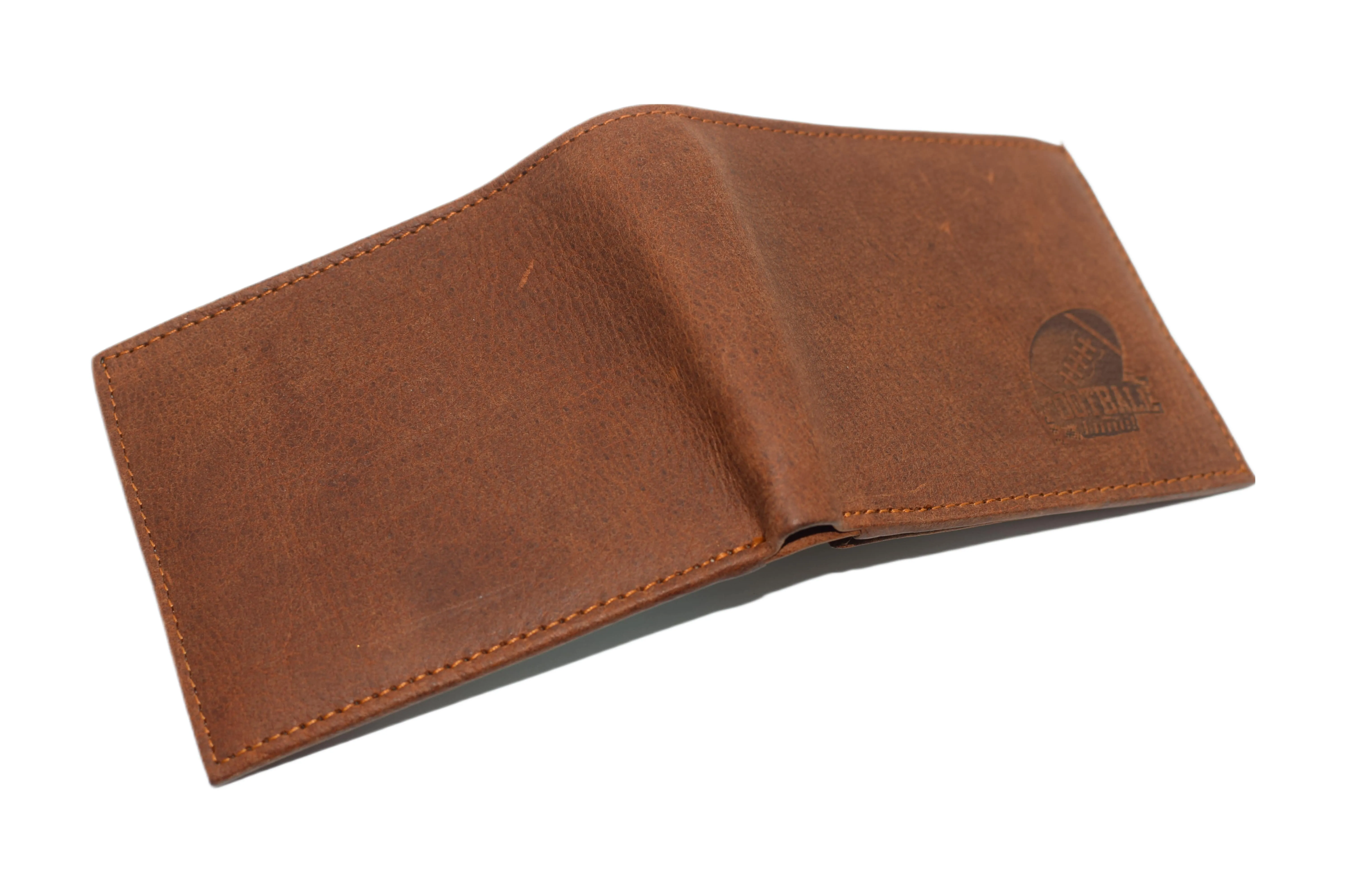RFID53NUTN Real Genuine Leather RFID Blocking Wallets Mens Wallet Bifold Classic Engraved Logos