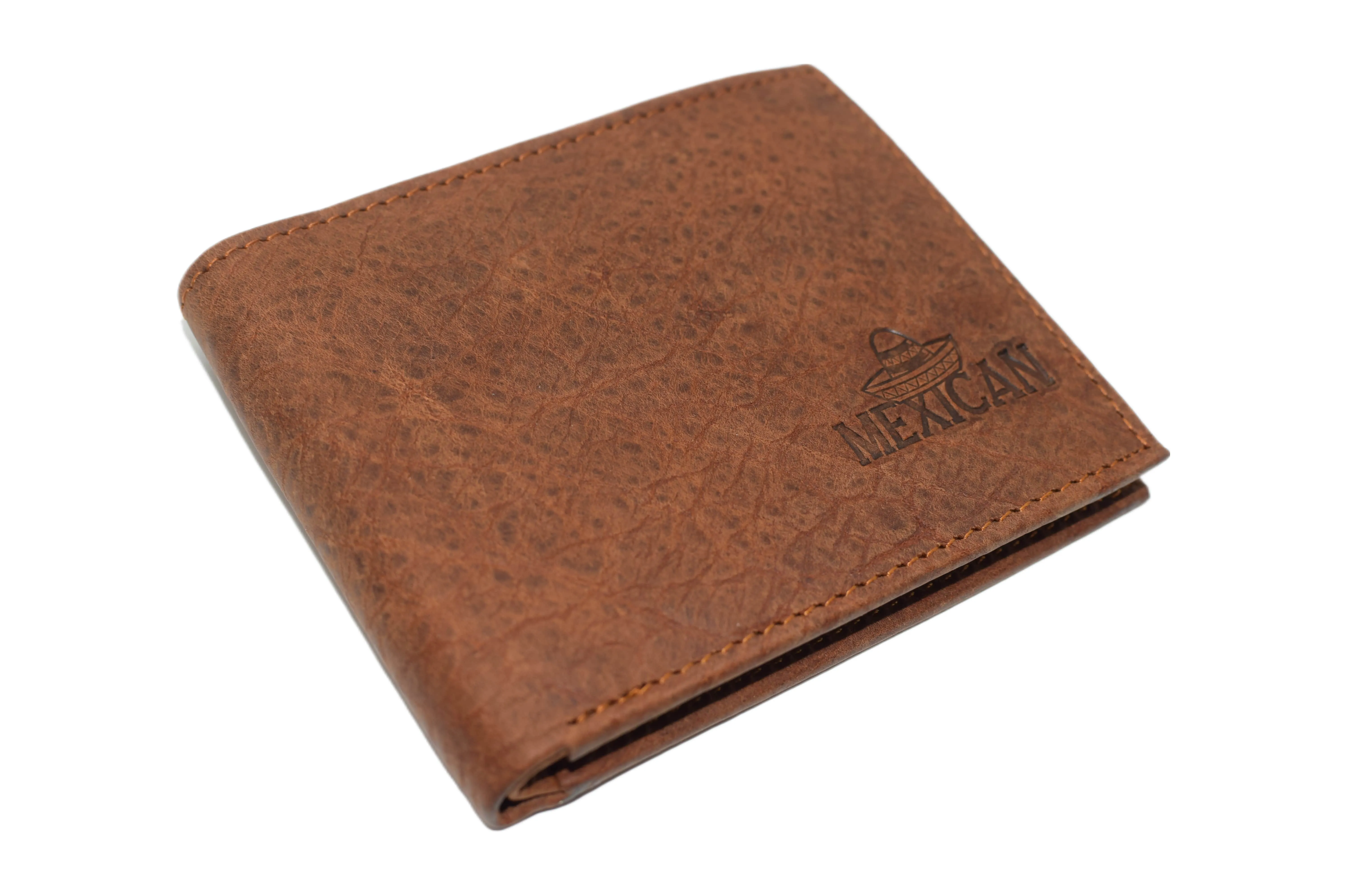 RFID53NUTN Real Genuine Leather RFID Blocking Wallets Mens Wallet Bifold Classic Engraved Logos