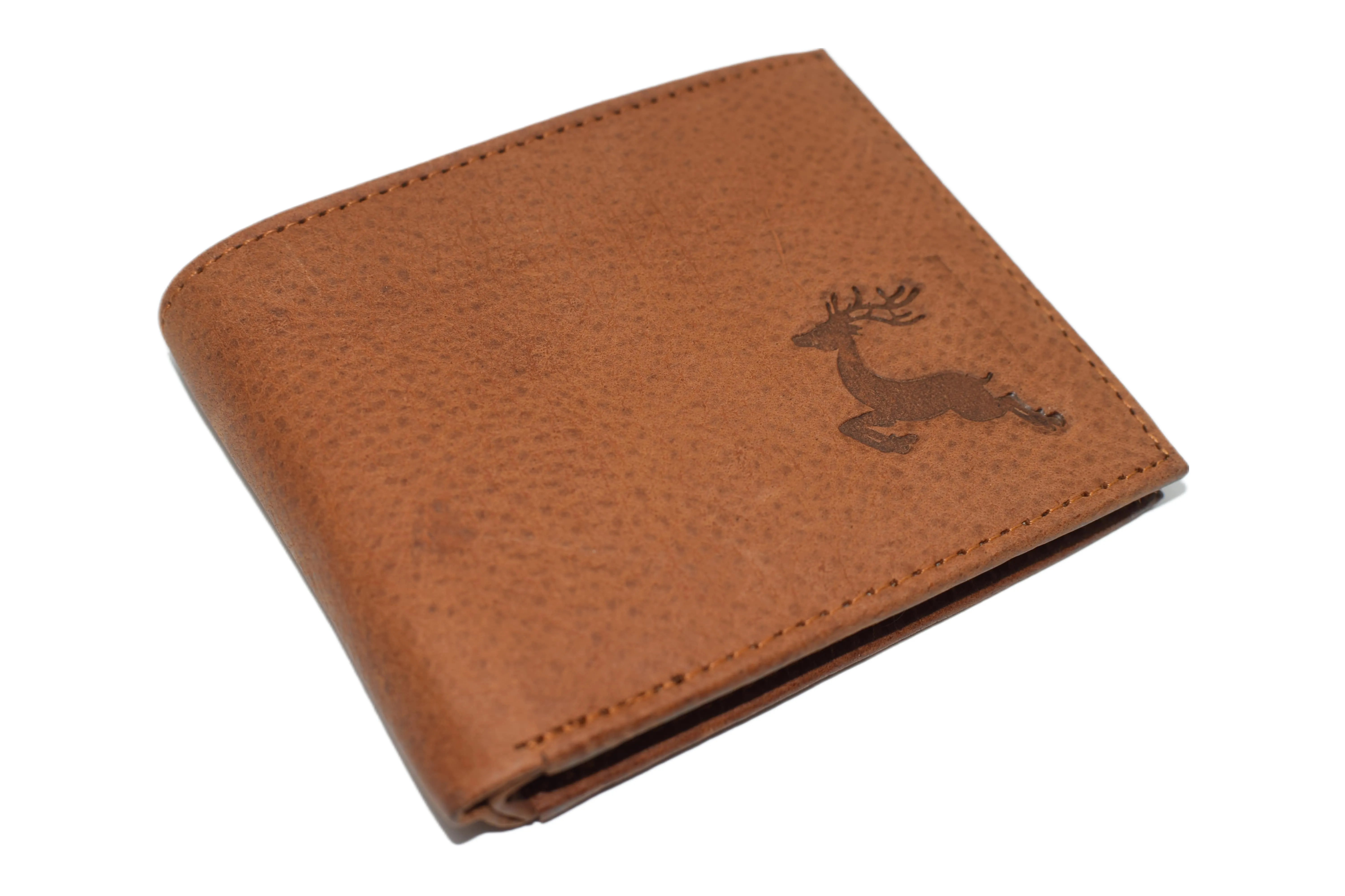 RFID53NUTN Real Genuine Leather RFID Blocking Wallets Mens Wallet Bifold Classic Engraved Logos