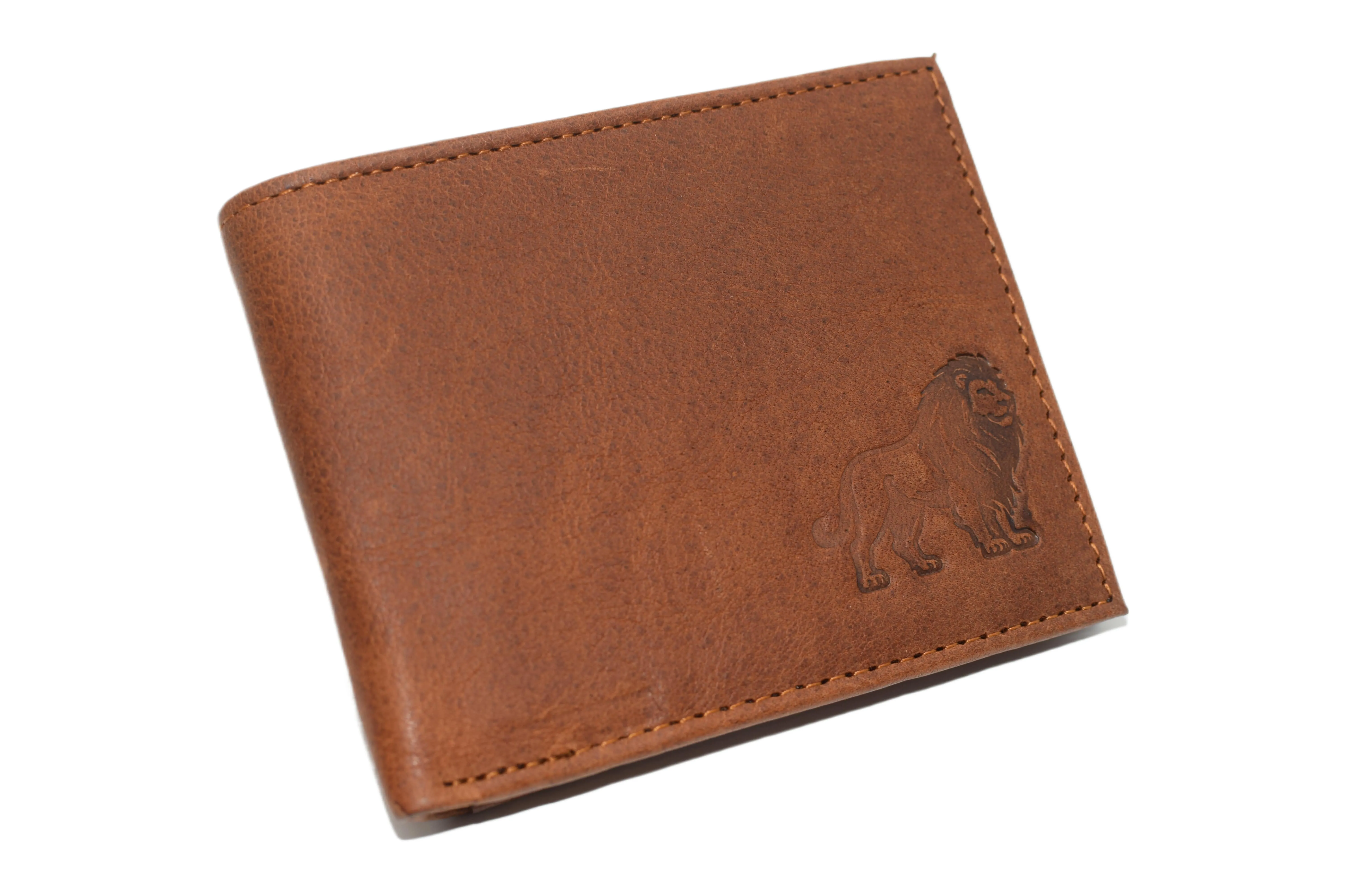 RFID53NUTN Real Genuine Leather RFID Blocking Wallets Mens Wallet Bifold Classic Engraved Logos