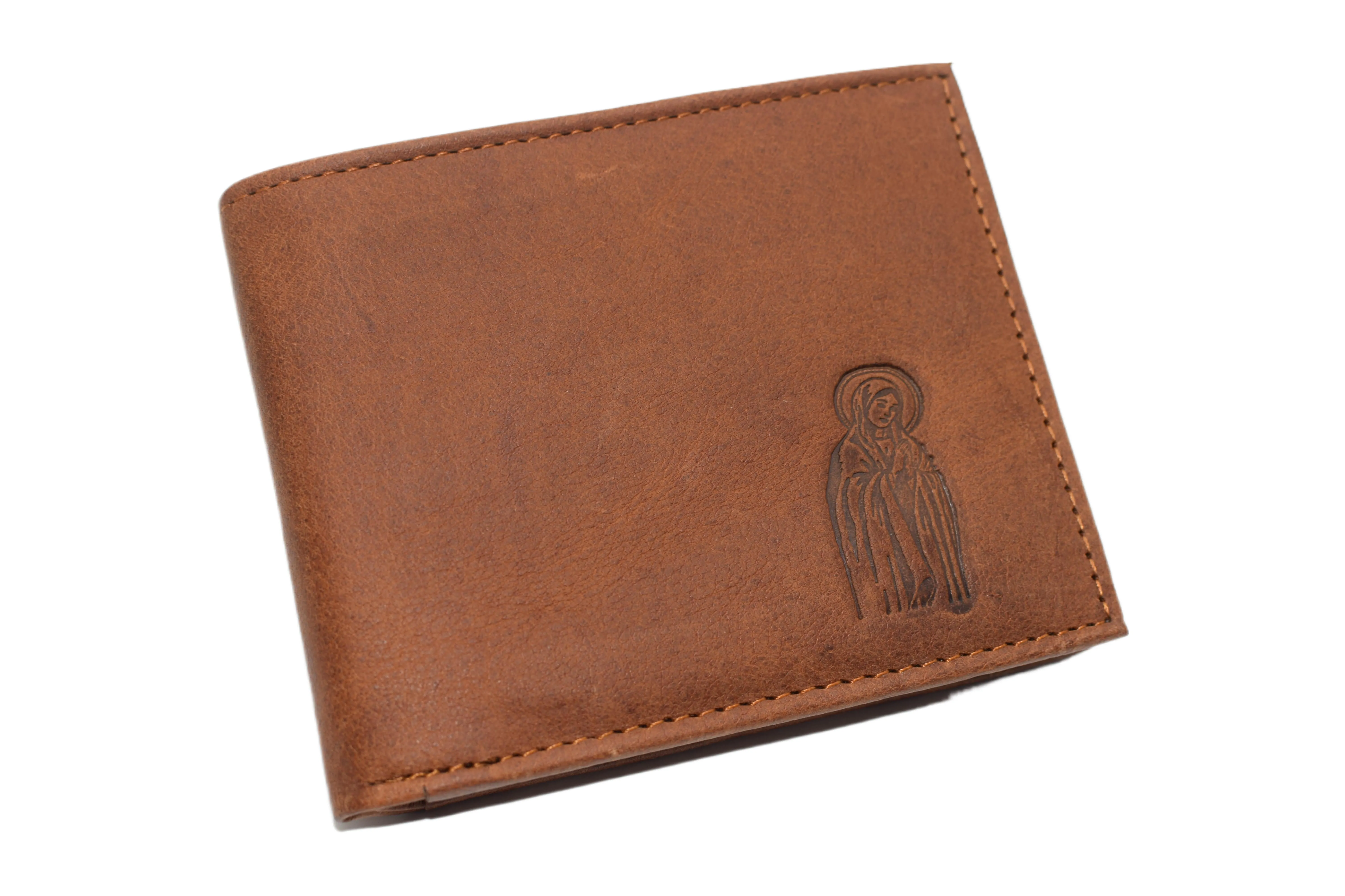 RFID53NUTN Real Genuine Leather RFID Blocking Wallets Mens Wallet Bifold Classic Engraved Logos