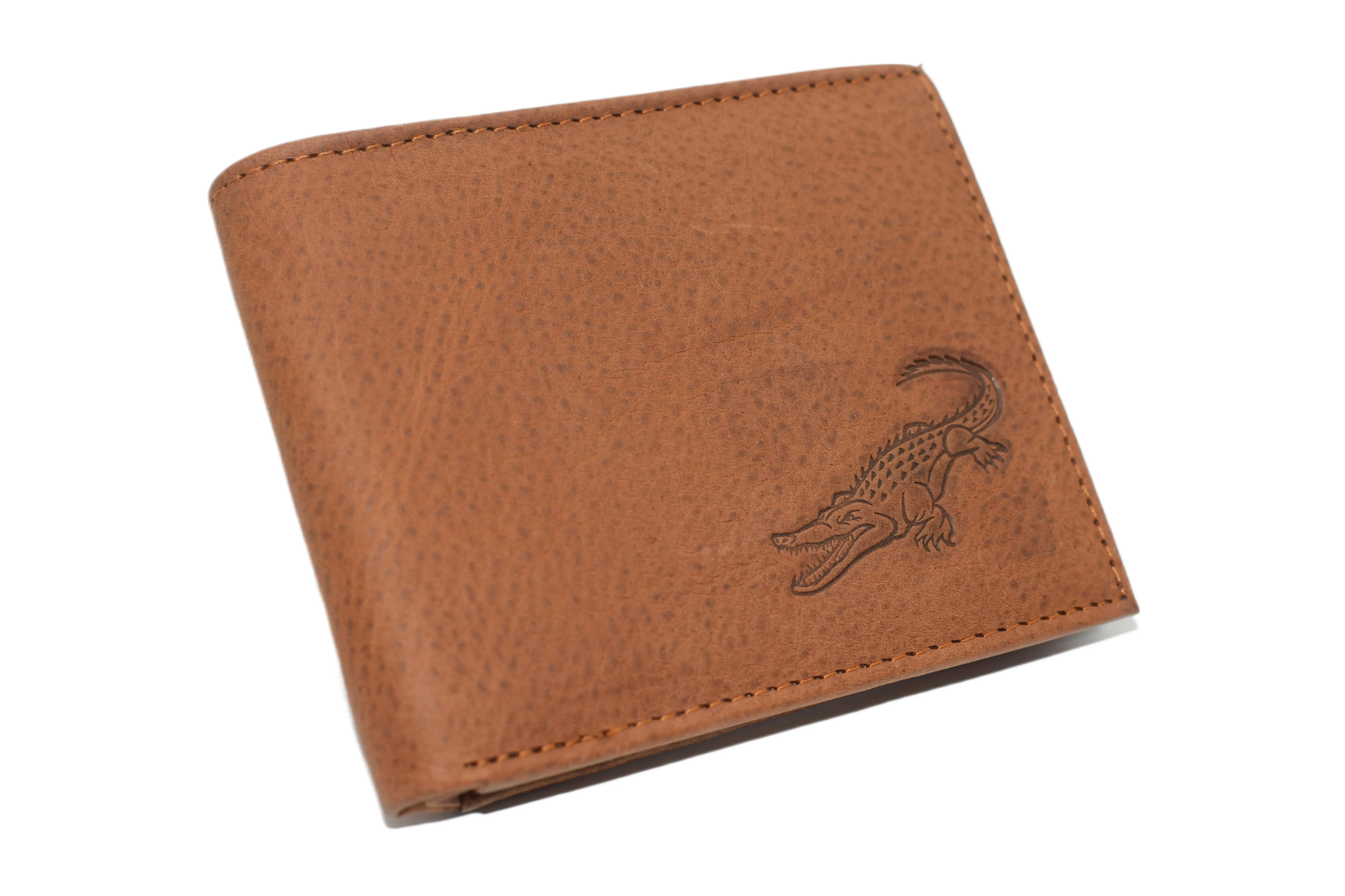 RFID53NUTN Real Genuine Leather RFID Blocking Wallets Mens Wallet Bifold Classic Engraved Logos