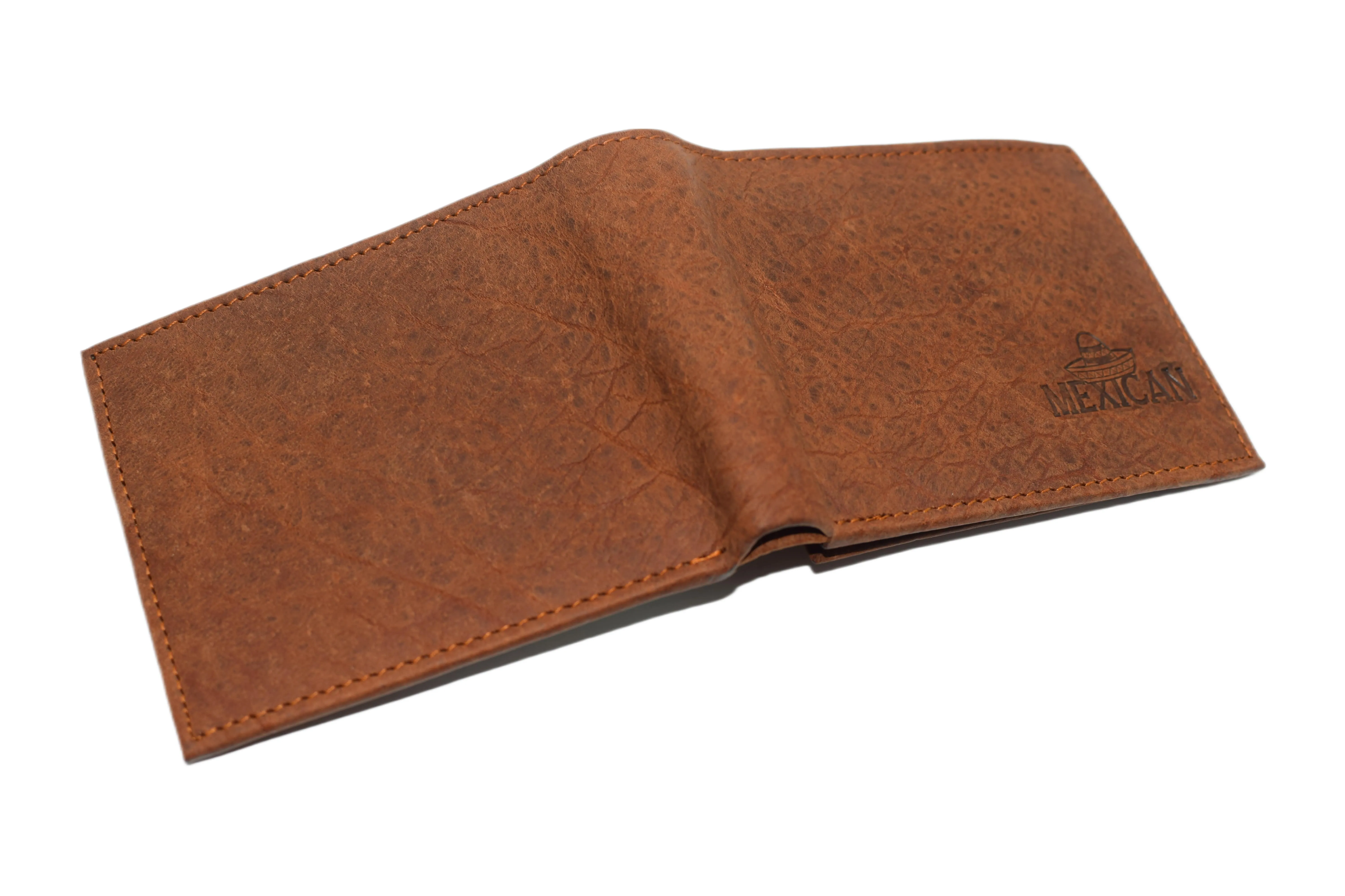 RFID53NUTN Real Genuine Leather RFID Blocking Wallets Mens Wallet Bifold Classic Engraved Logos