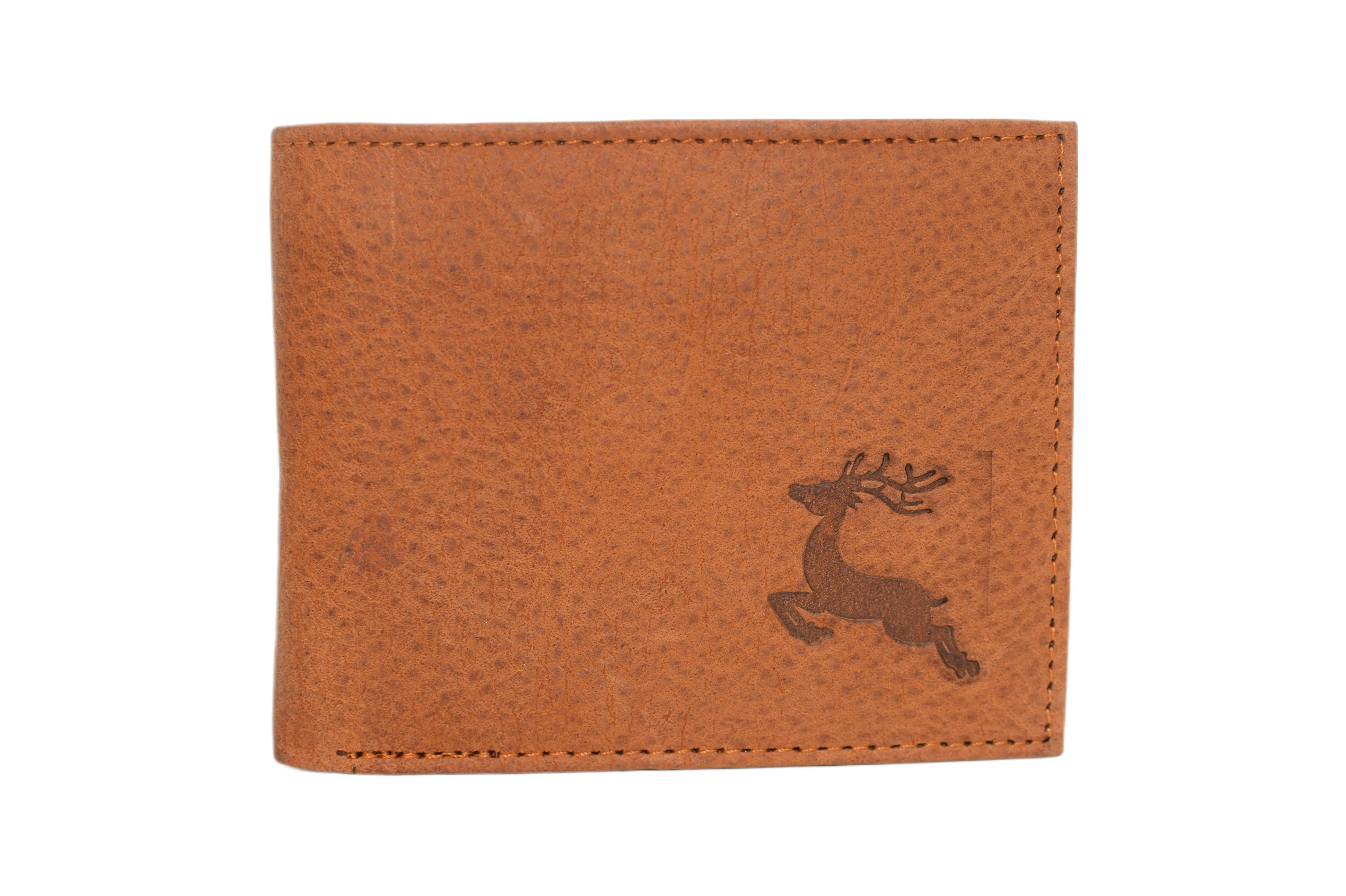RFID53NUTN Real Genuine Leather RFID Blocking Wallets Mens Wallet Bifold Classic Engraved Logos