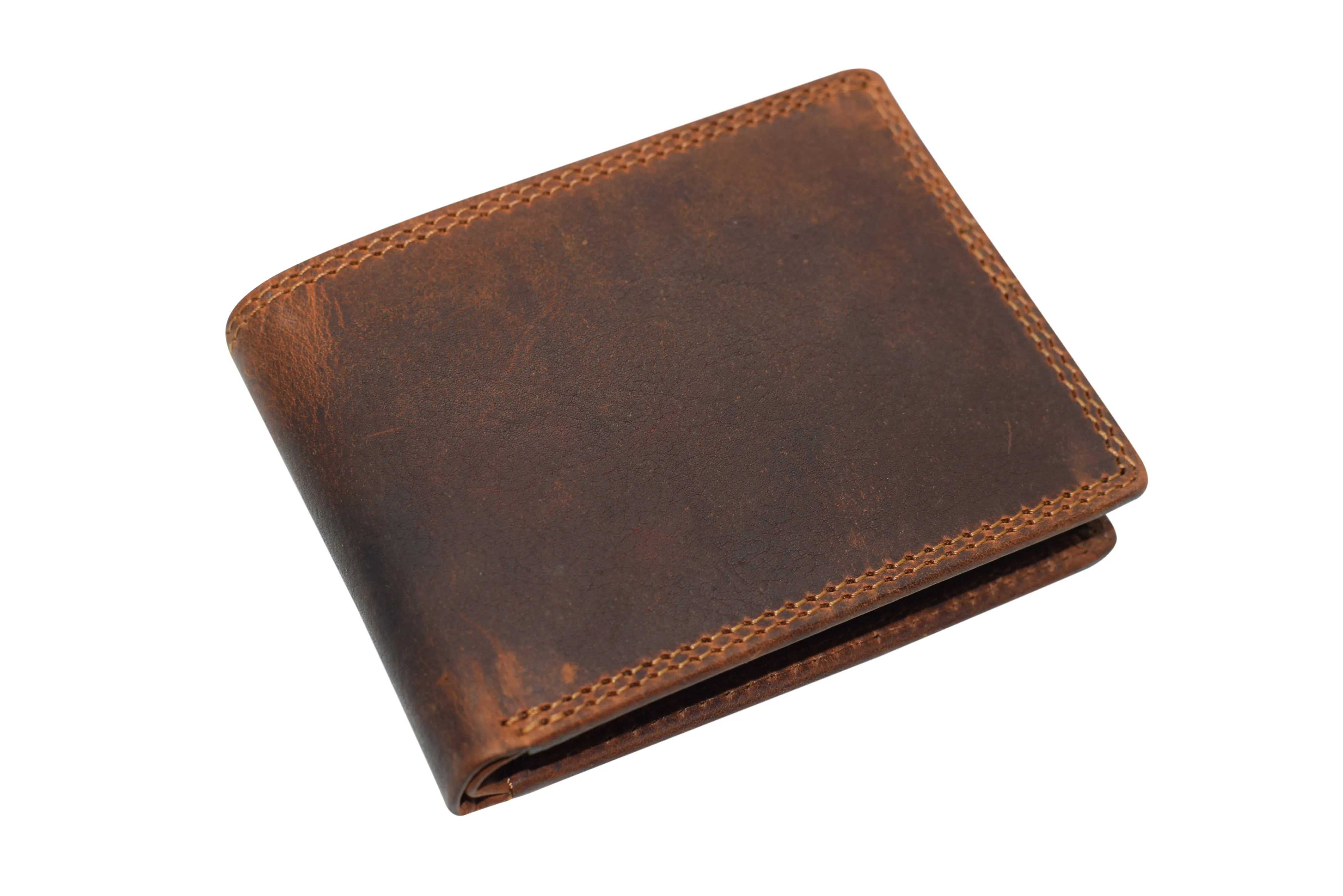 RFID920053RHBD CAZORO Wallet for Mens Vintage Leather RFID Blocking Classic Bifold Wallet for Men Gift Box