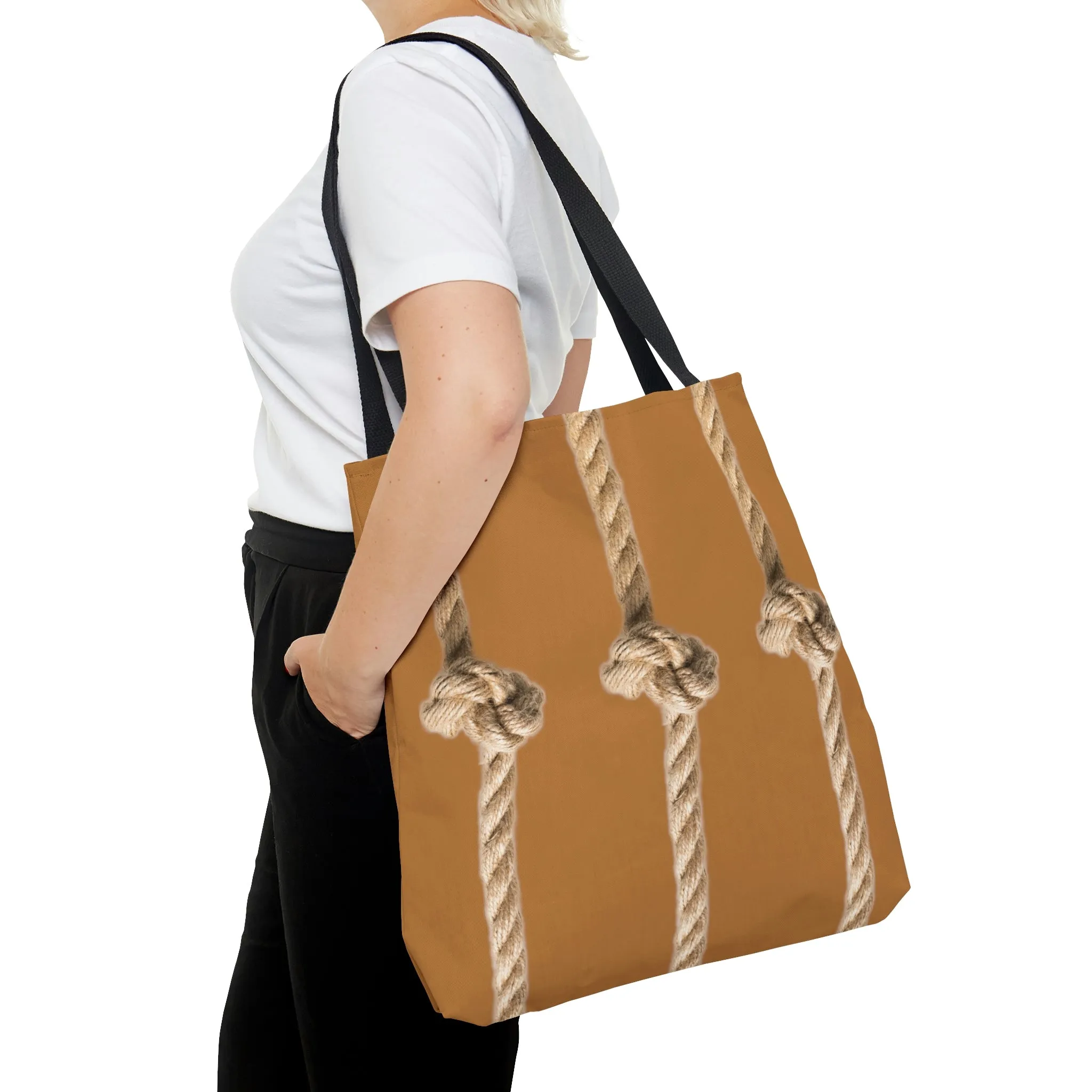 Rope Decor  Boat / Beach Bag - Brown AOP Tote Bag
