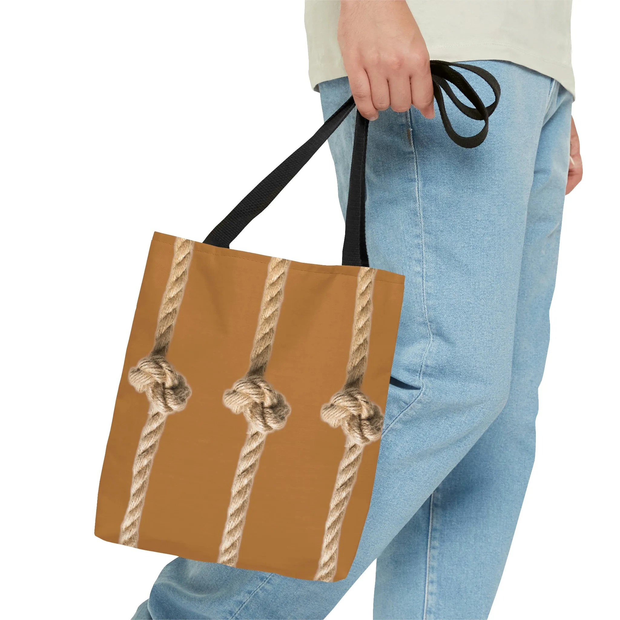 Rope Decor  Boat / Beach Bag - Brown AOP Tote Bag