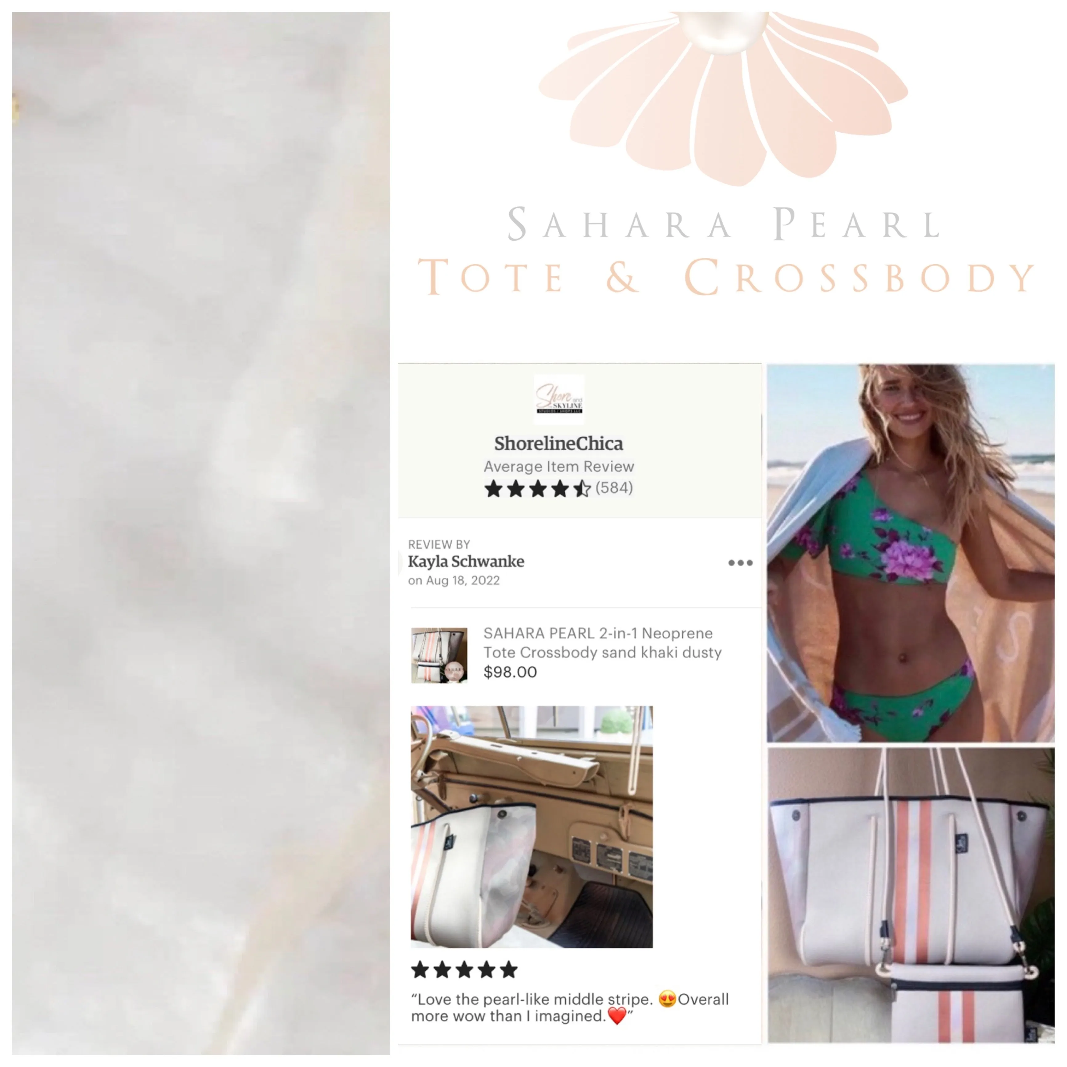 S - XL UPF Rashguard Sunset Palms surfsuit swimsuit cream white chill beige sun-kissed khaki beach pool surf swim women feminine modest