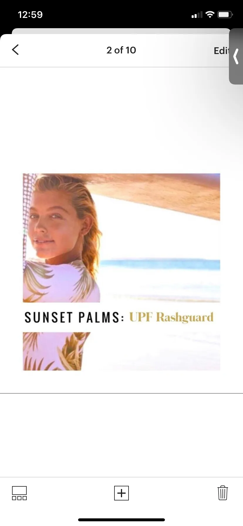 S - XL UPF Rashguard Sunset Palms surfsuit swimsuit cream white chill beige sun-kissed khaki beach pool surf swim women feminine modest