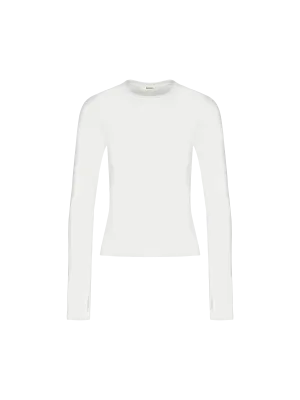 Womens 365 Cotton-Stretch Long-Sleeved Topoff-white