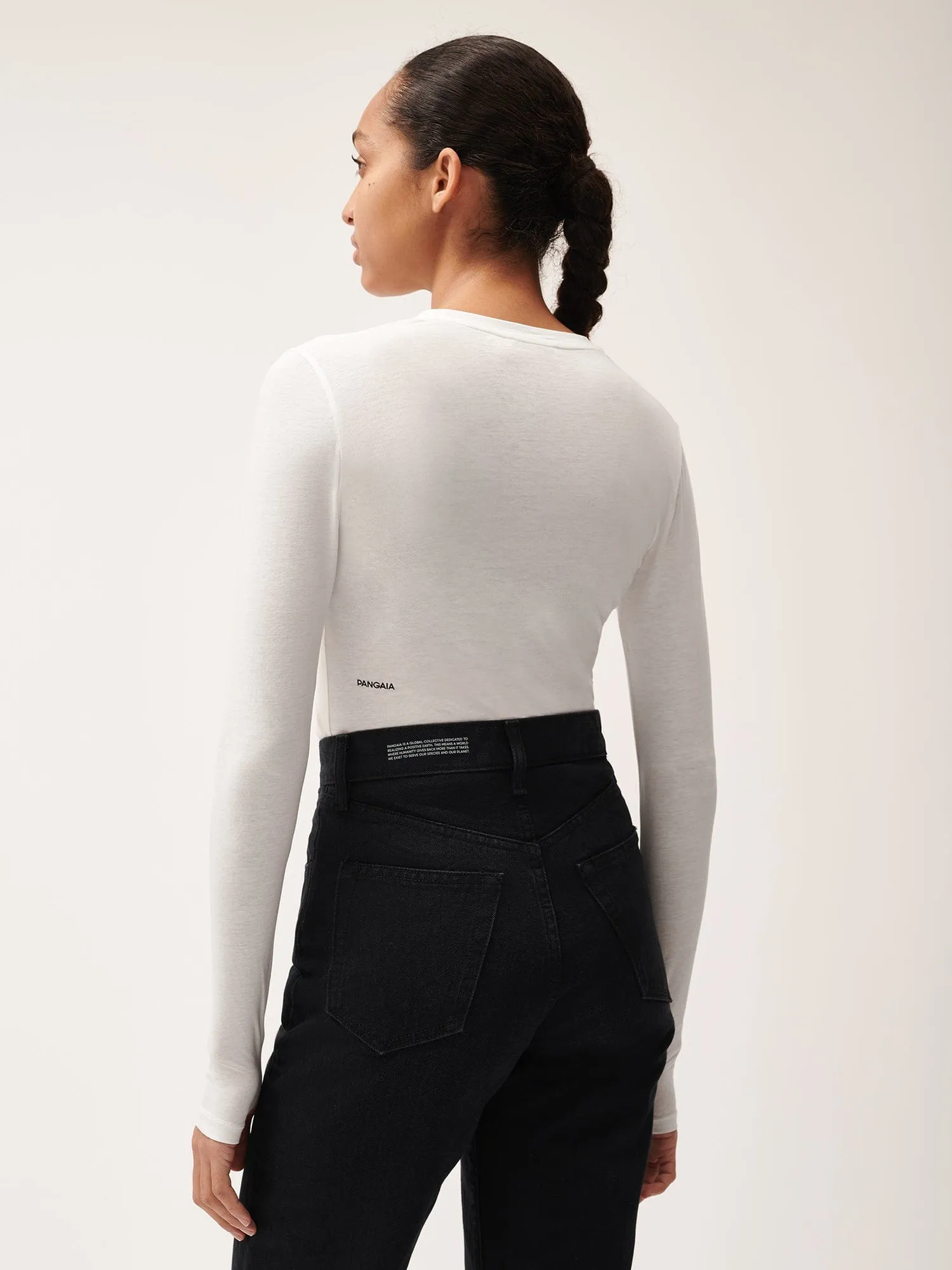 Womens 365 Cotton-Stretch Long-Sleeved Topoff-white