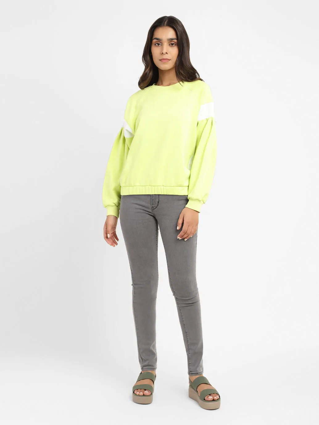 Women's Colorblock Round Neck Sweatshirt