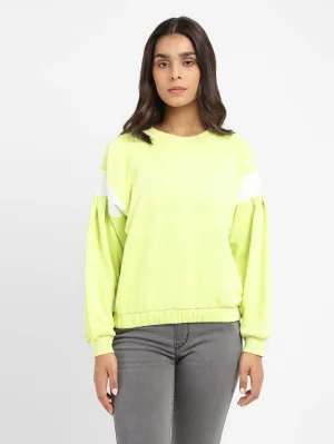 Women's Colorblock Round Neck Sweatshirt
